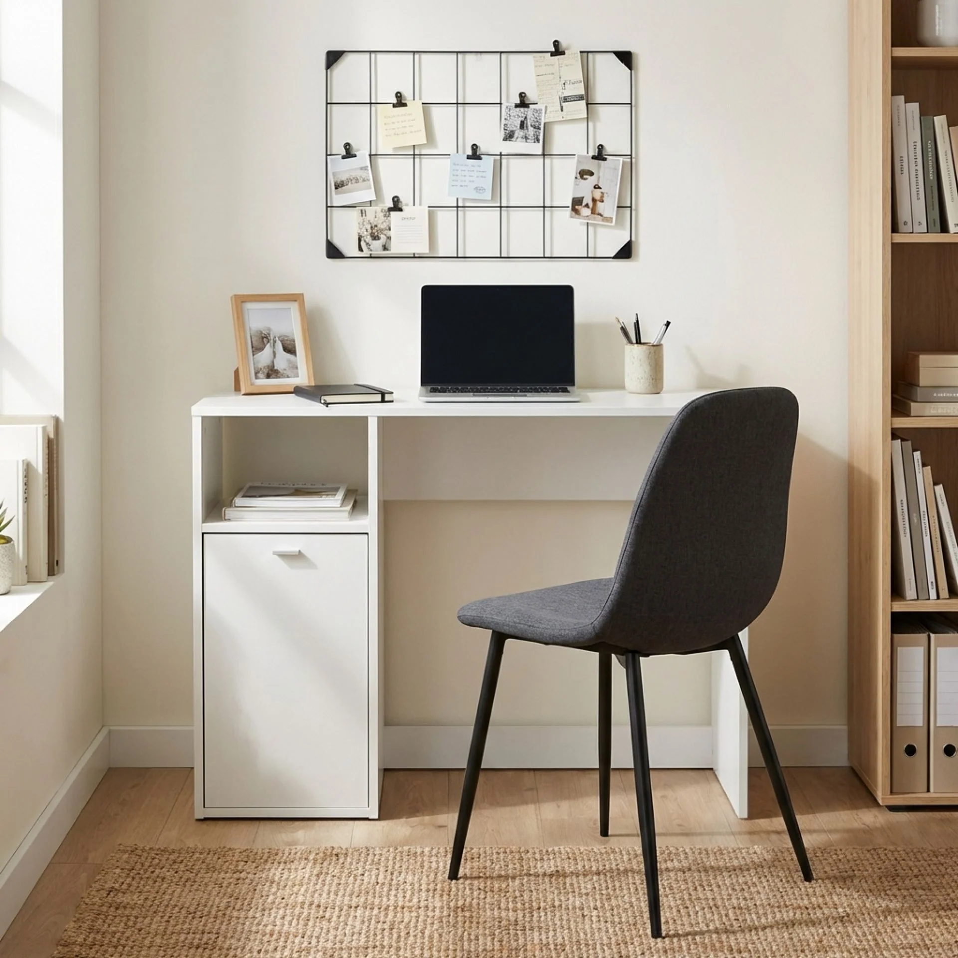 Makalu 100cm Computer Desk - White - Image 5