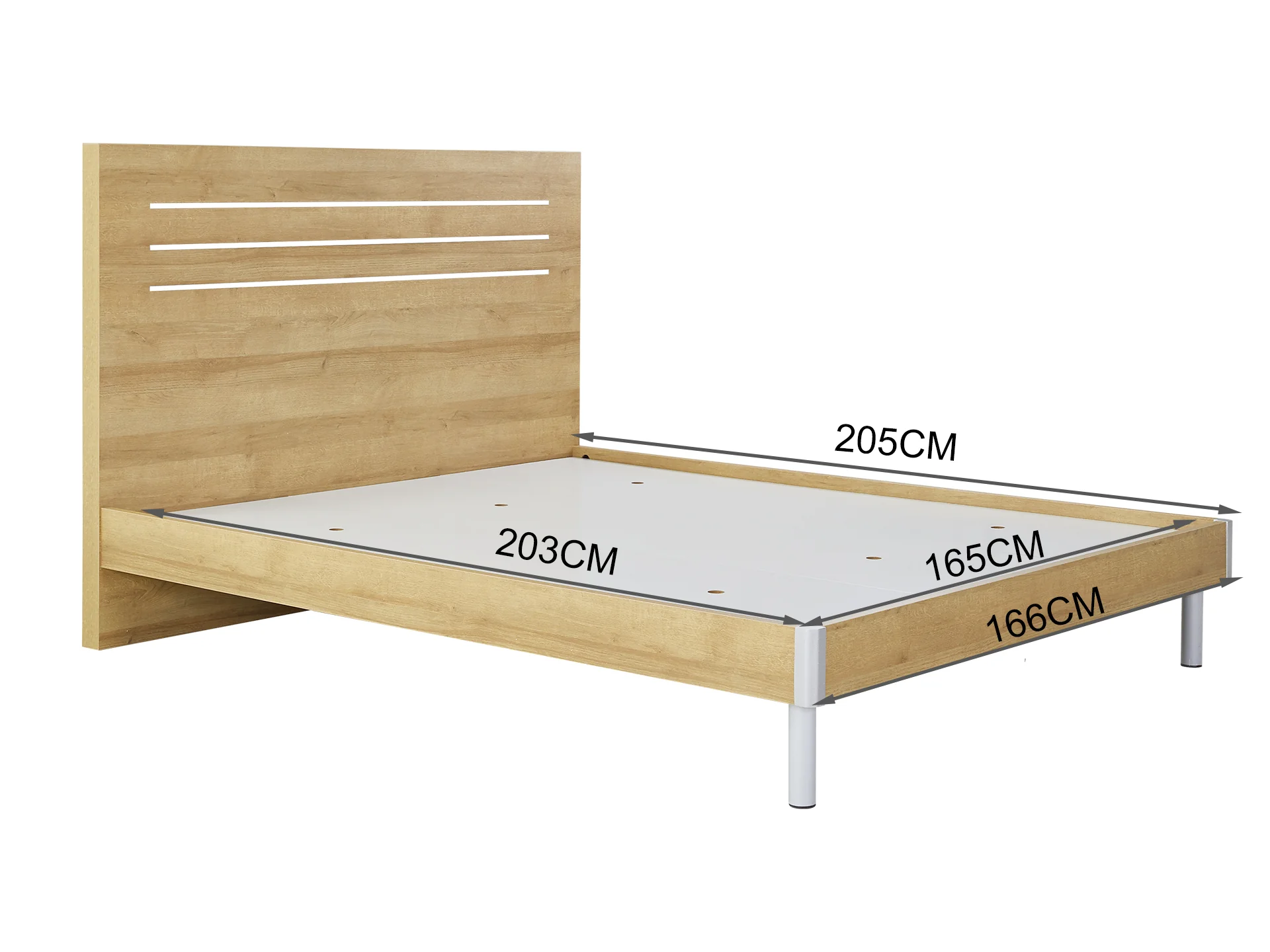 MAKALU King Wooden Bed Frame - Oak - Image 11