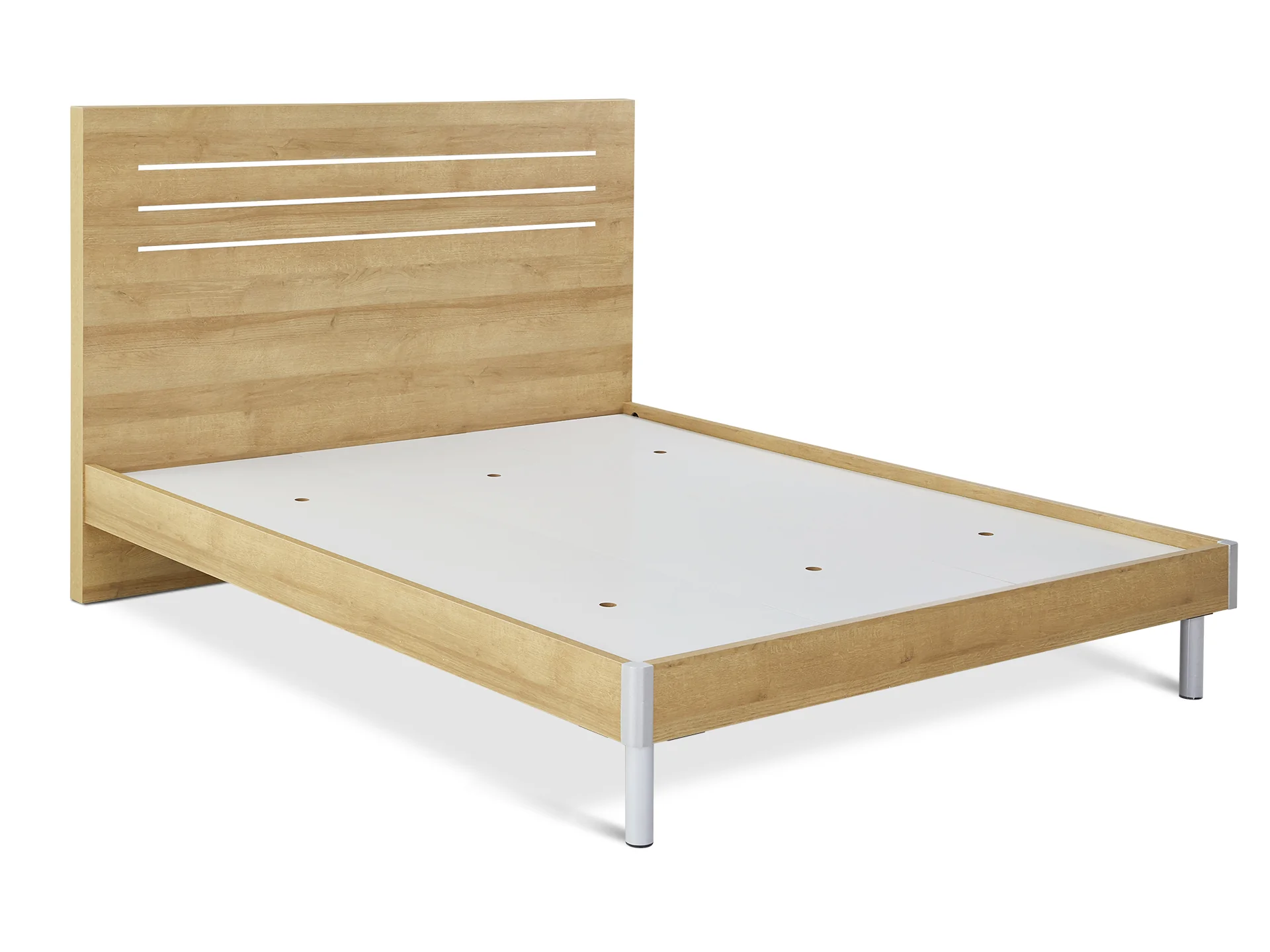 MAKALU King Wooden Bed Frame - Oak - Image 2
