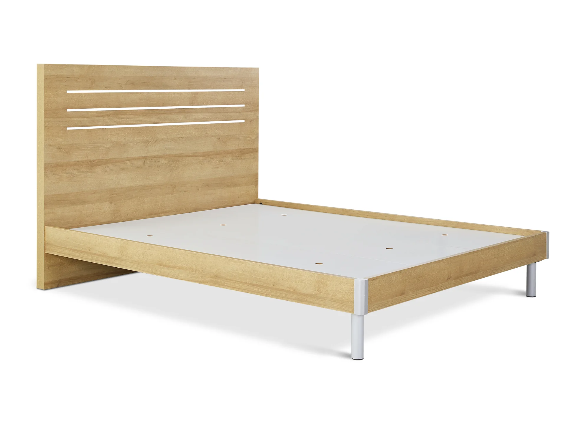 MAKALU King Wooden Bed Frame - Oak - Image 4