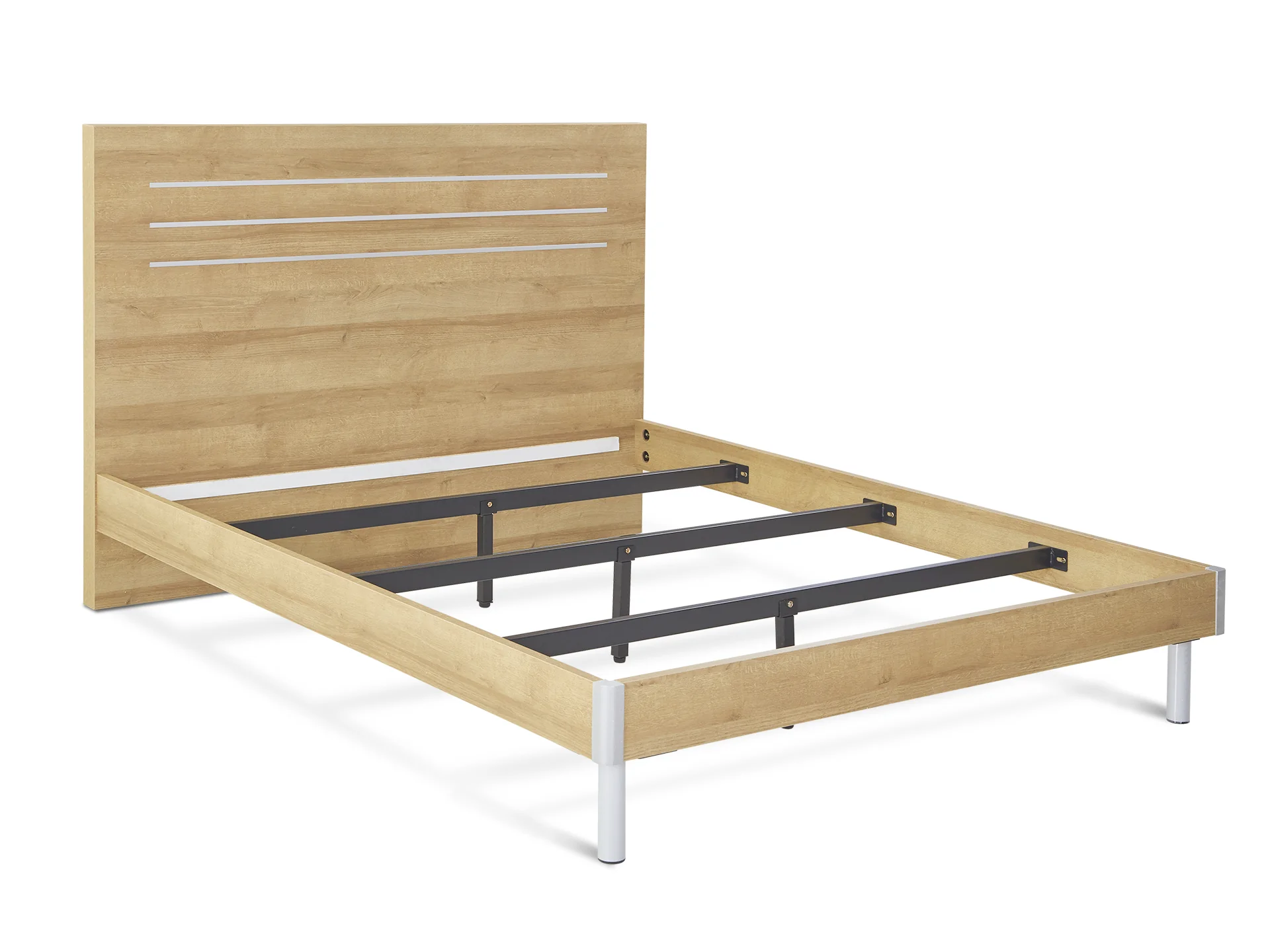 MAKALU King Wooden Bed Frame - Oak - Image 5