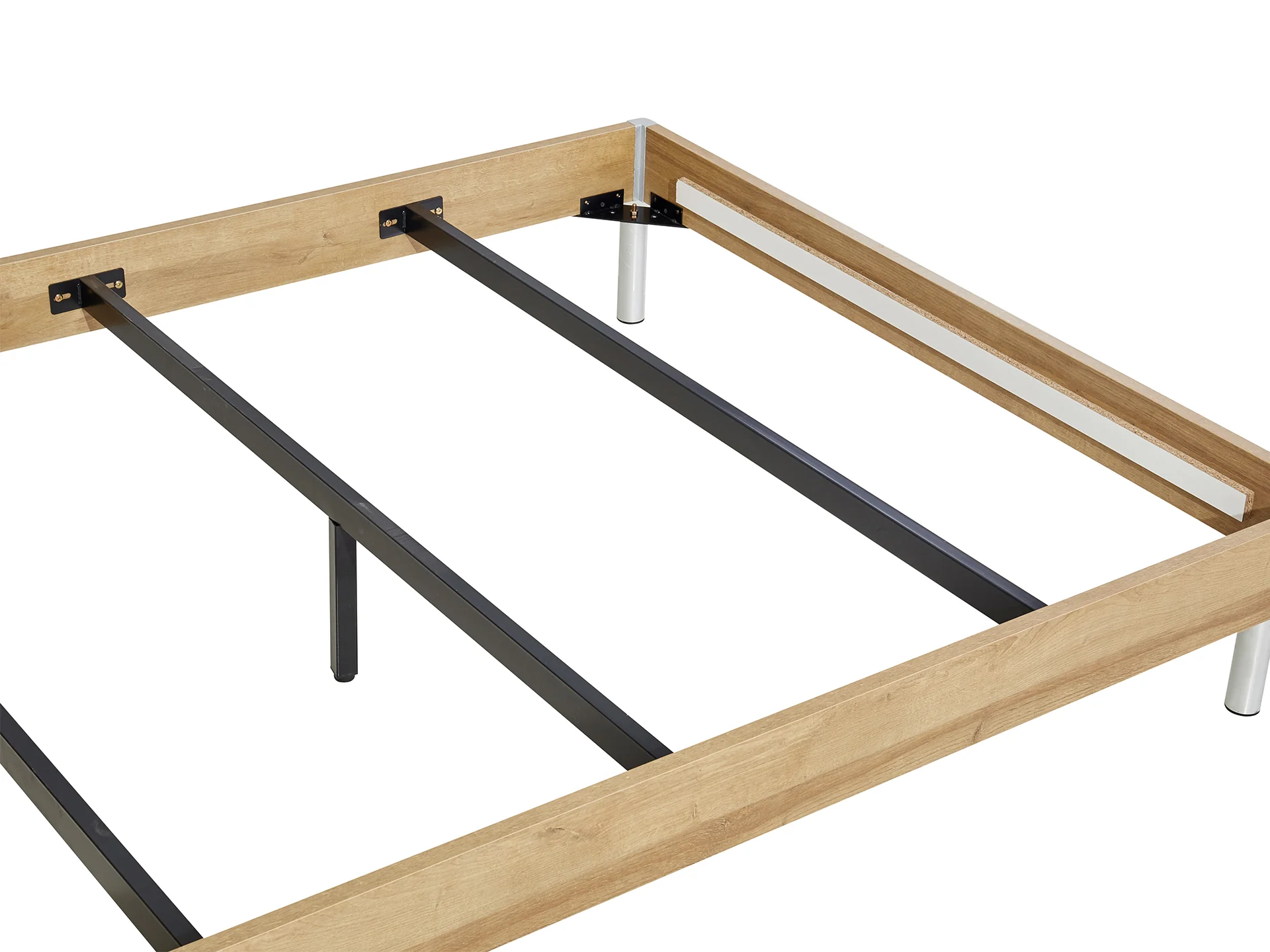Makalu Queen Wooden Bed Frame - Oak - Image 5