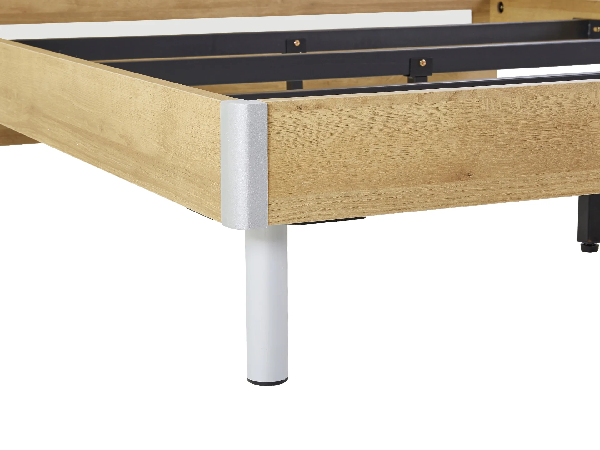 Makalu Queen Wooden Bed Frame - Oak - Image 7