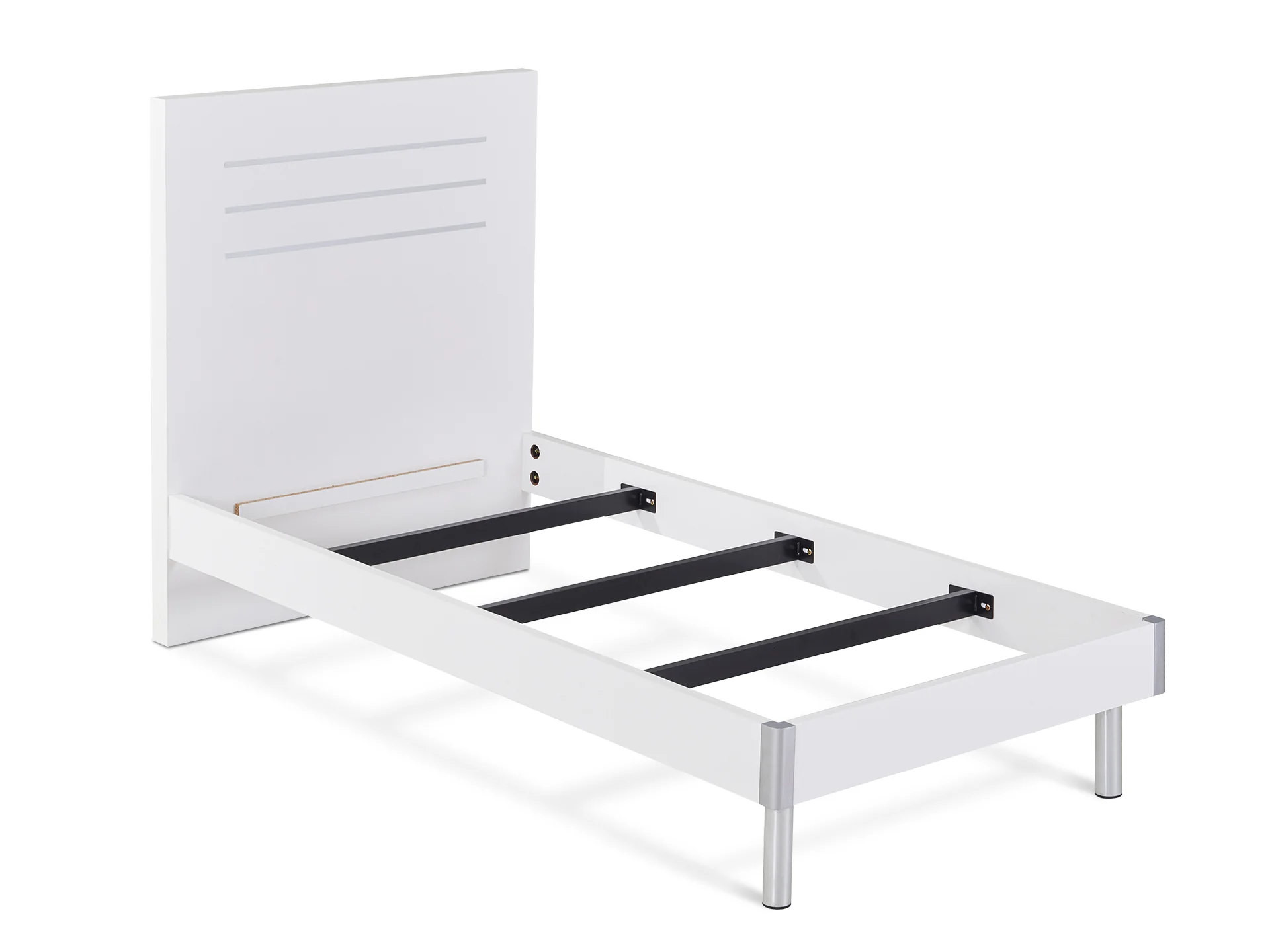 MAKALU Single Wooden Bed Frame - WHITE - Image 4