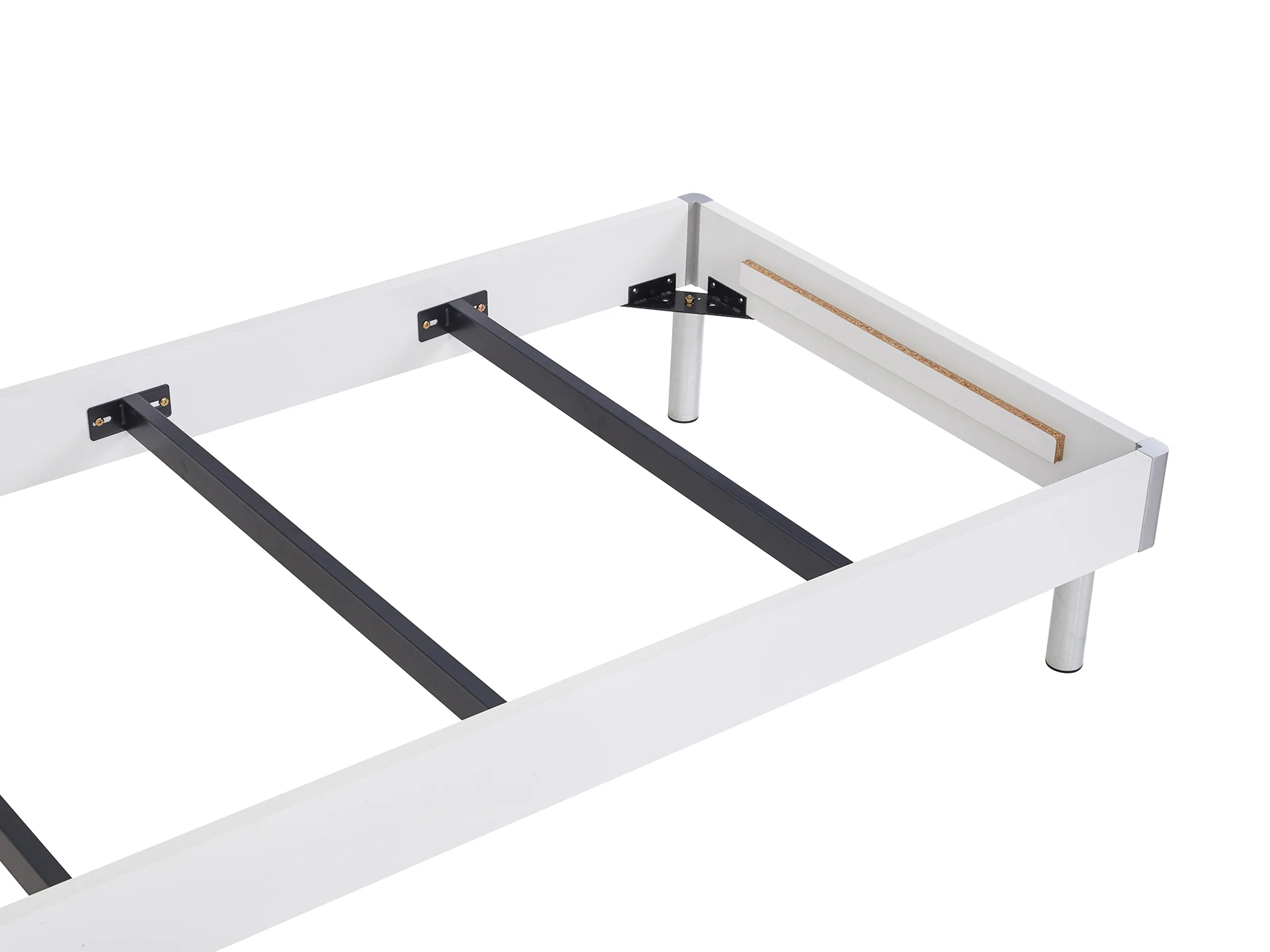 MAKALU Single Wooden Bed Frame - WHITE - Image 6