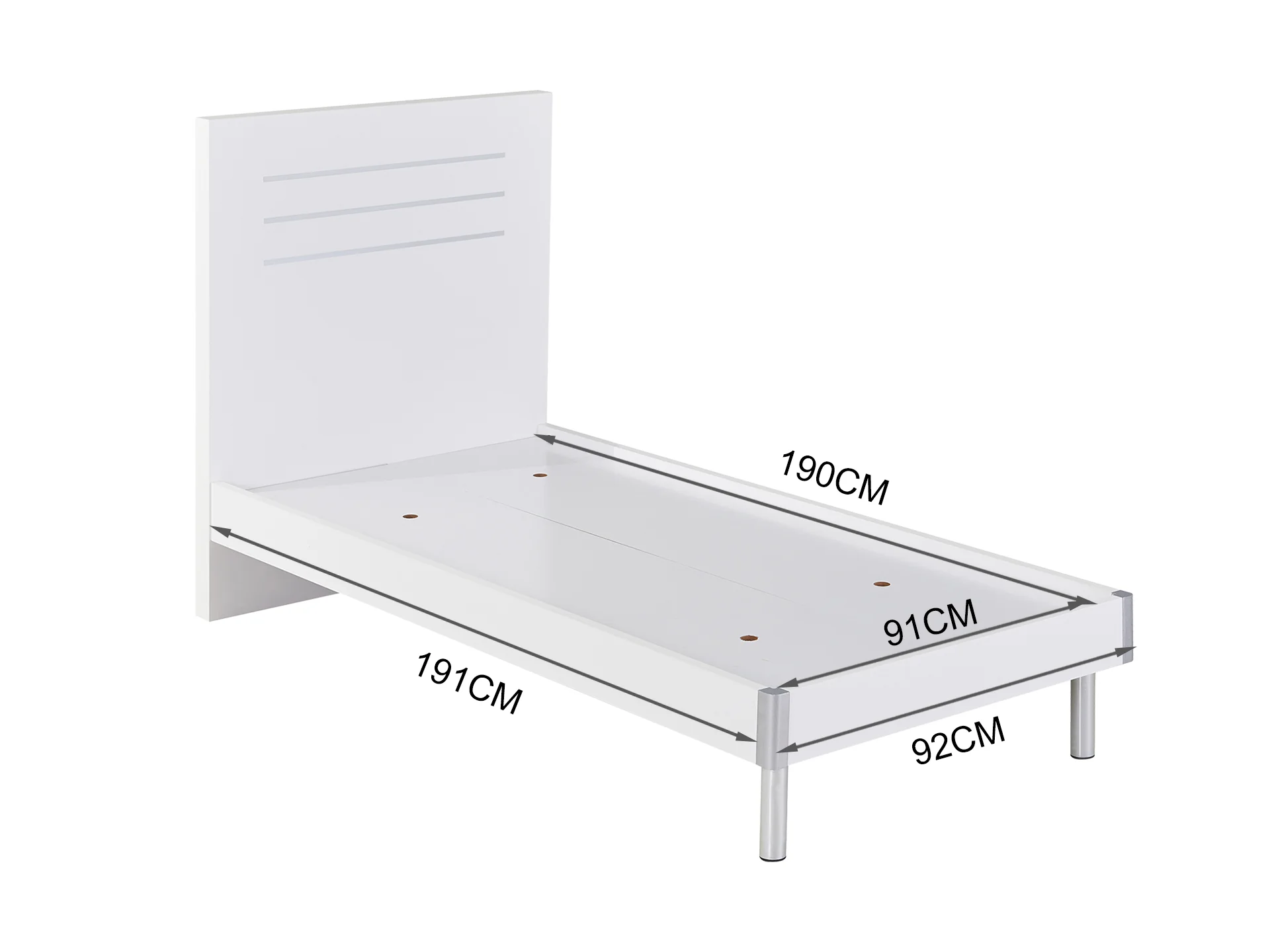 MAKALU Single Wooden Bed Frame - WHITE - Image 7