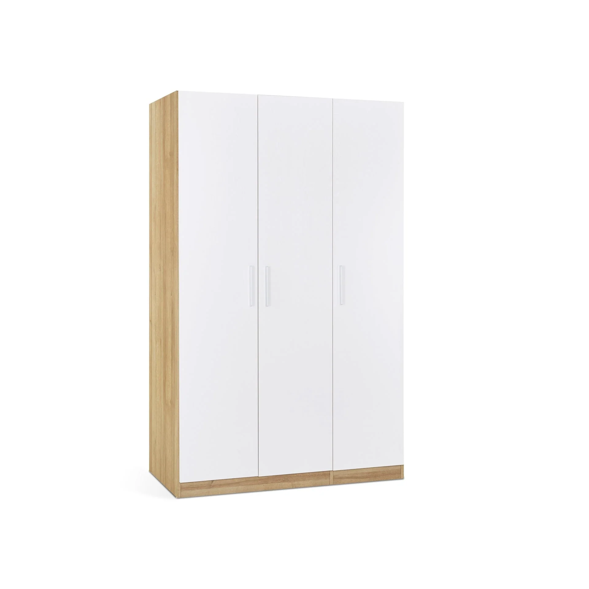 Makalu Wardrobe 3 Door Storage Shelves - Oak - Image 7