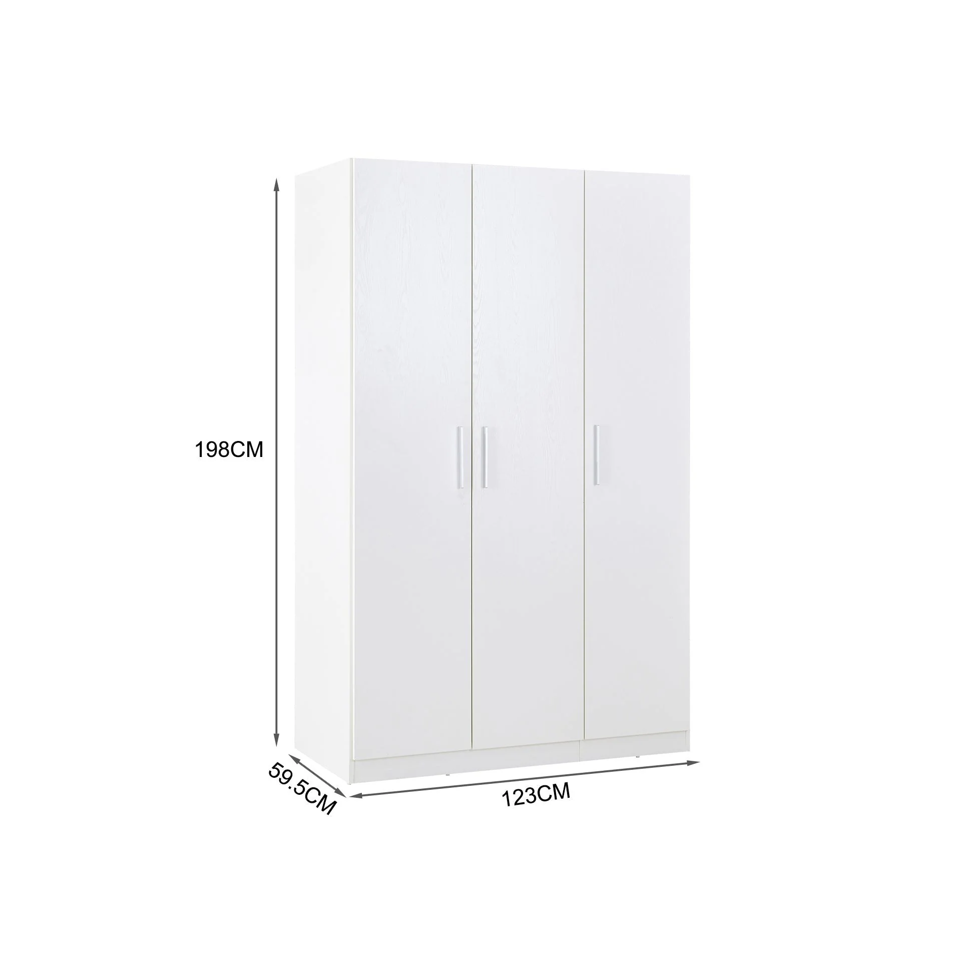 Makalu Wardrobe 3 Door Storage Shelves - White - Image 14