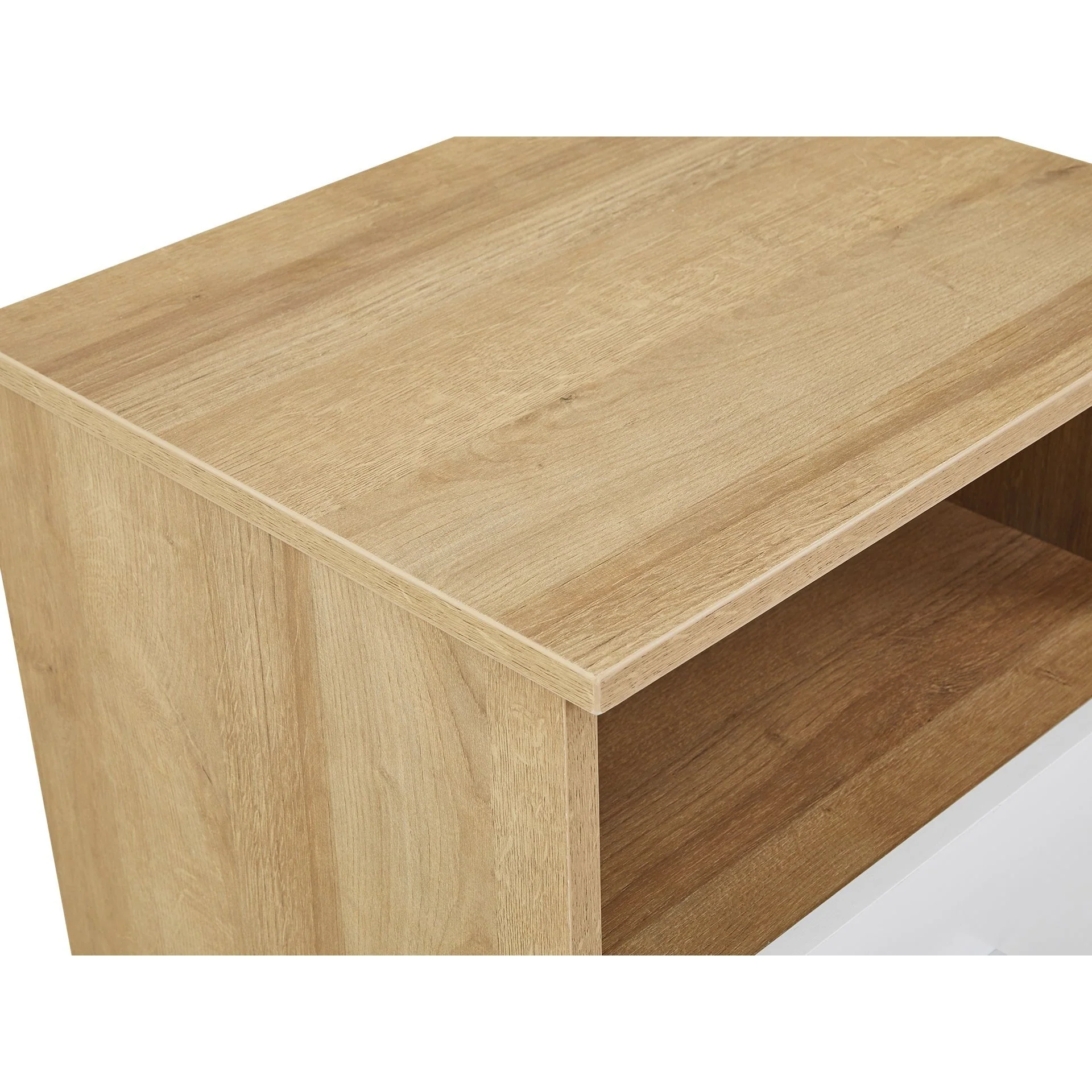 Makalu Wooden Bedside Table Nightstand - Oak - Image 14