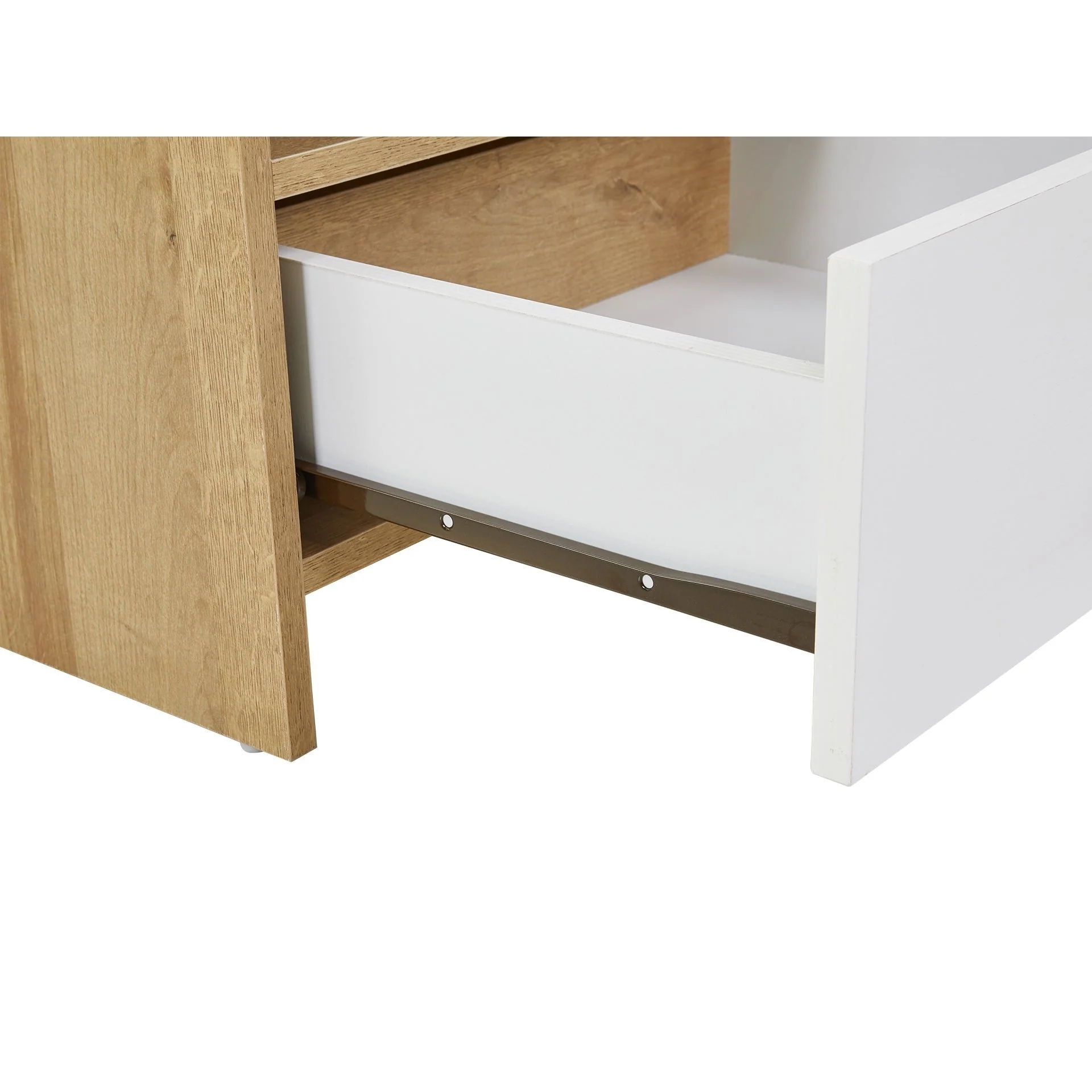 Makalu Wooden Bedside Table Nightstand - Oak - Image 15