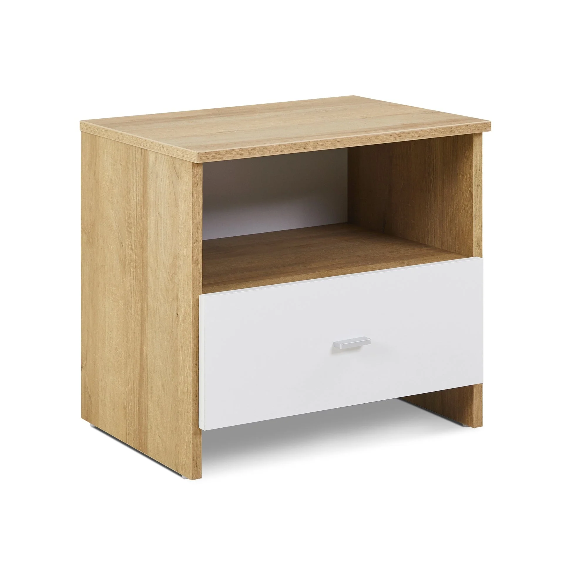 Makalu Wooden Bedside Table Nightstand - Oak - Image 8