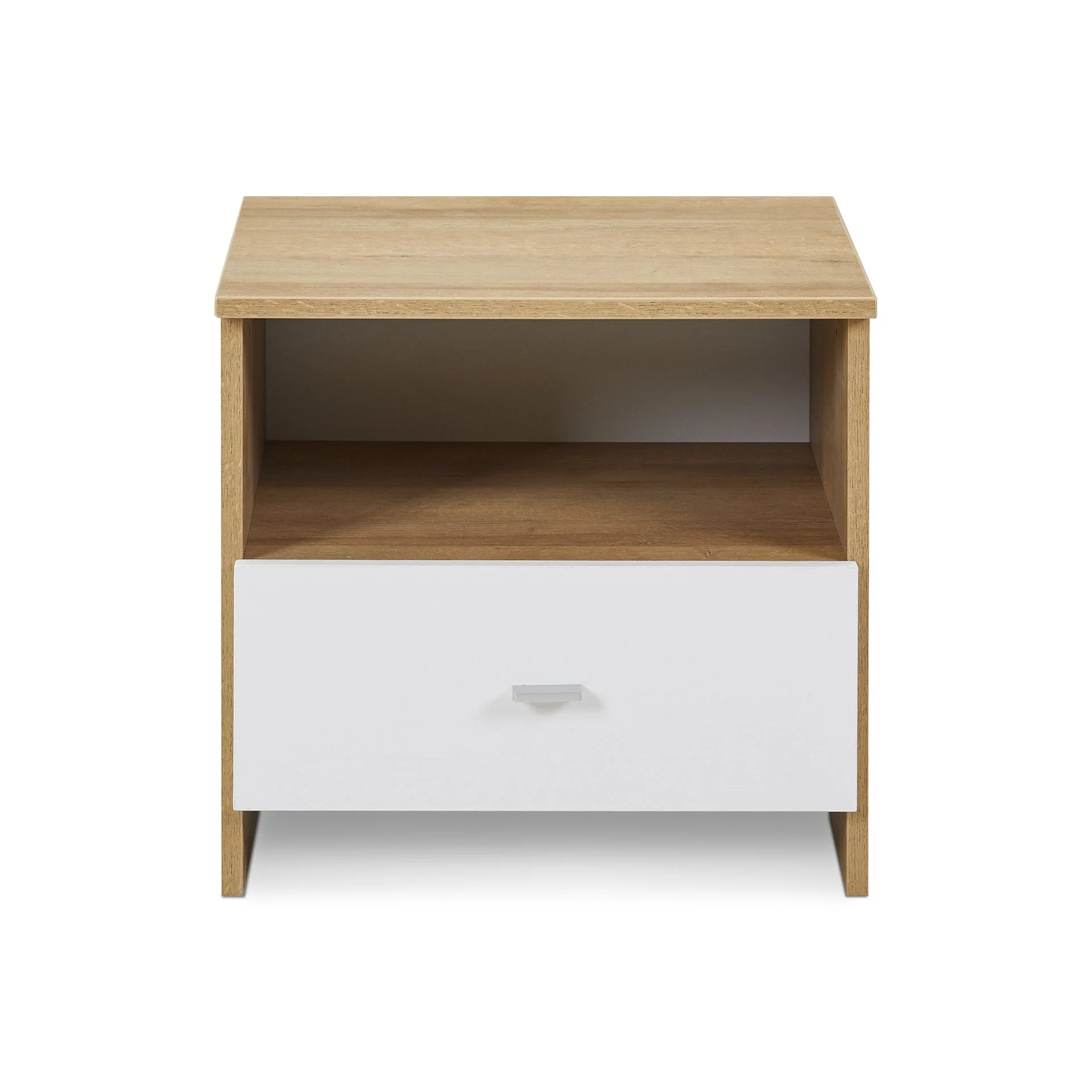 Makalu Wooden Bedside Table Nightstand - Oak - Image 9
