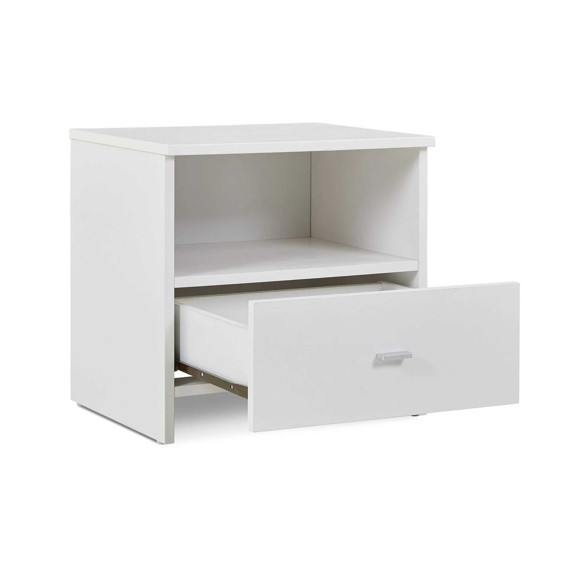 Makalu Wooden Bedside Table with 1 Drawer - White - Image 10