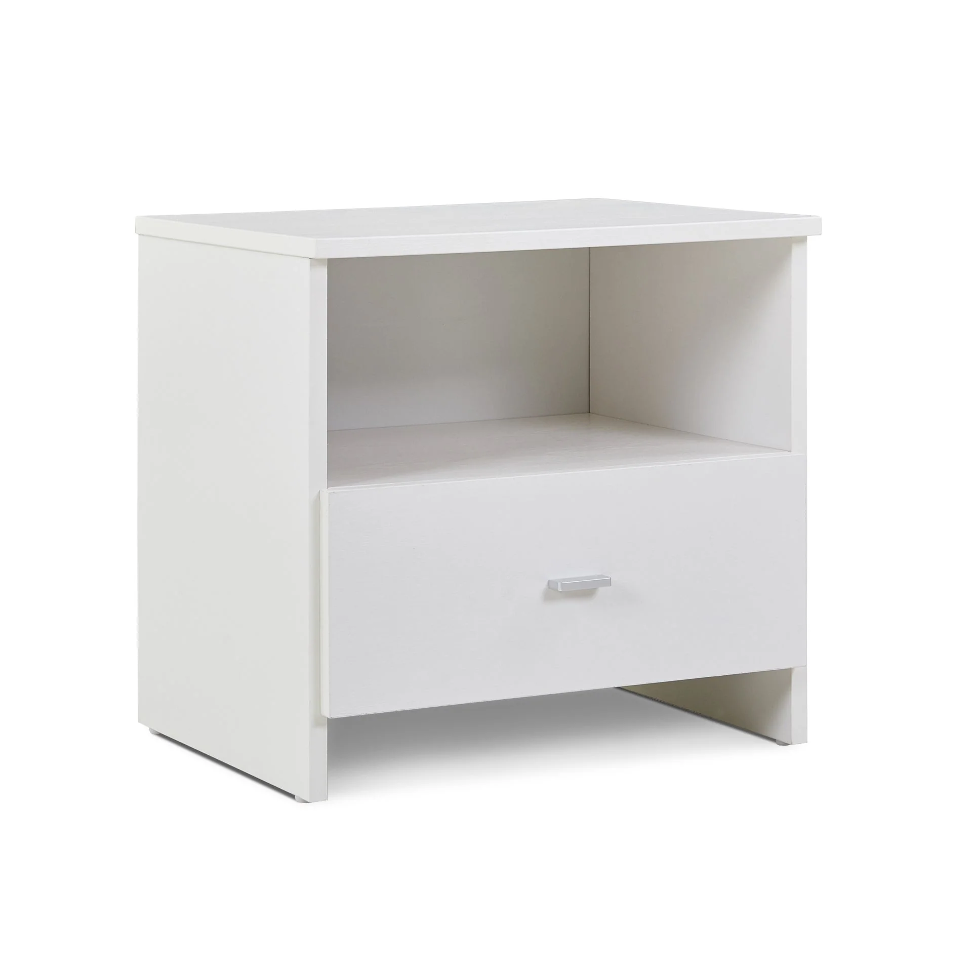 Makalu Wooden Bedside Table with 1 Drawer - White - Image 8
