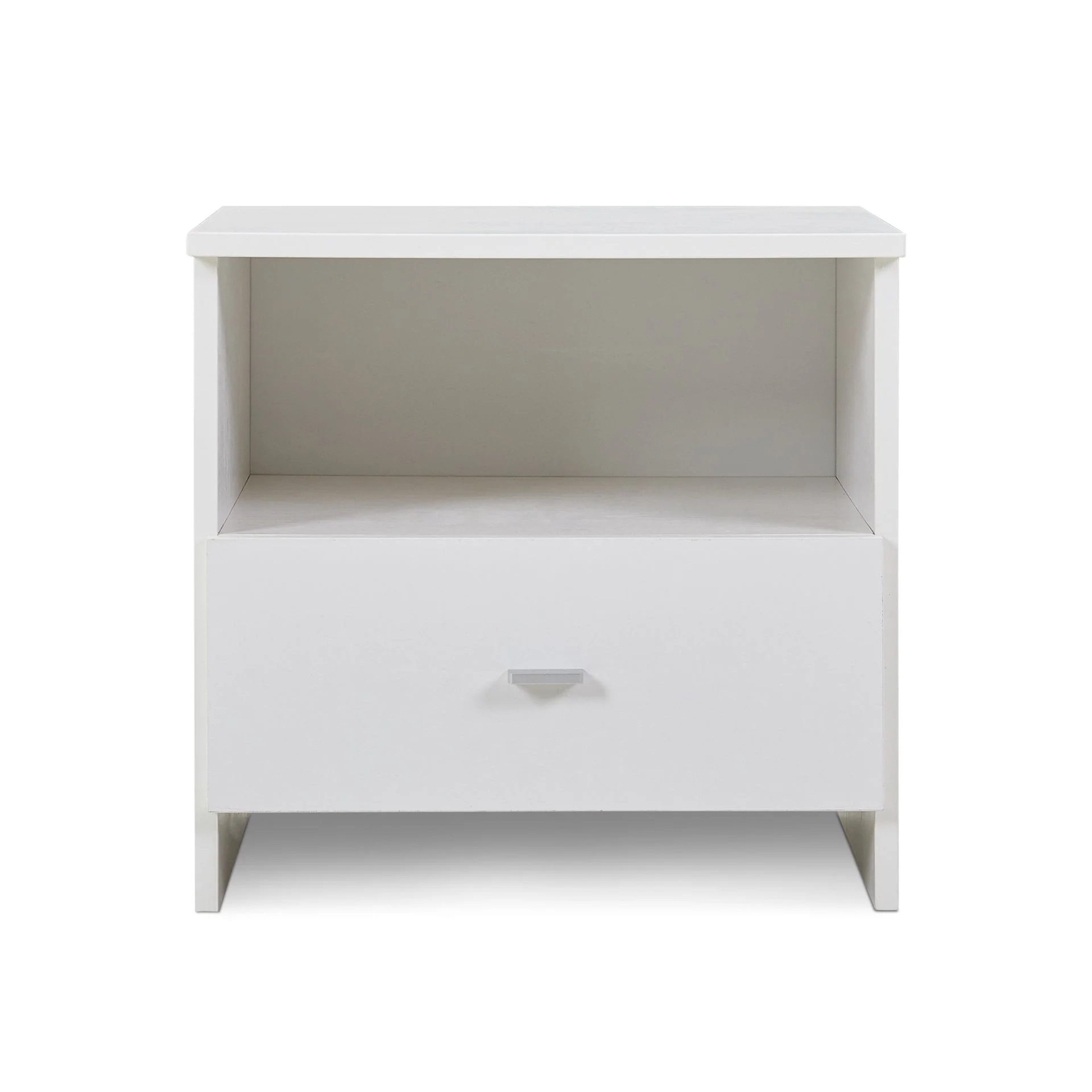 Makalu Wooden Bedside Table with 1 Drawer - White - Image 9