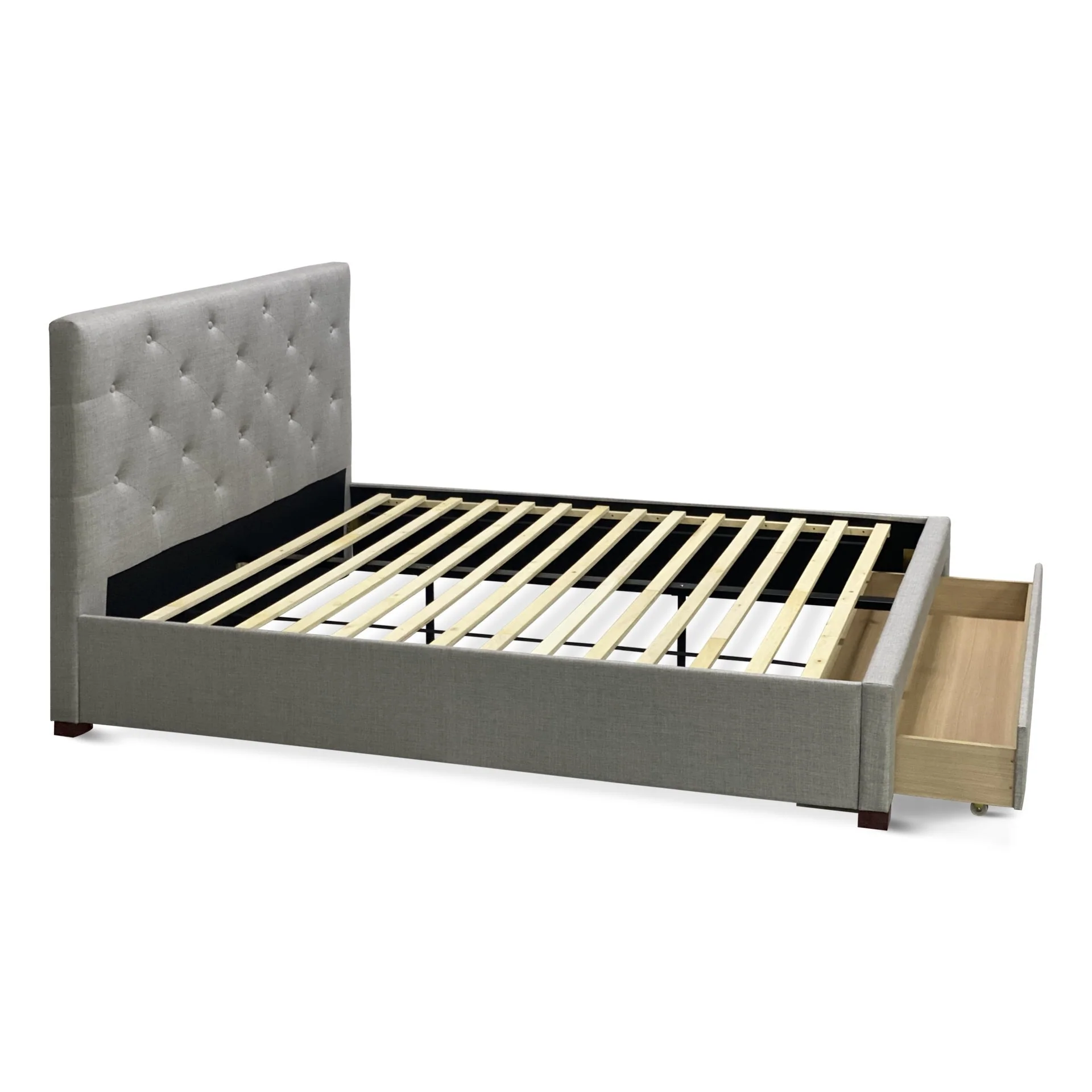 Makra Queen Bed Frame with Storage - Fog - Image 2