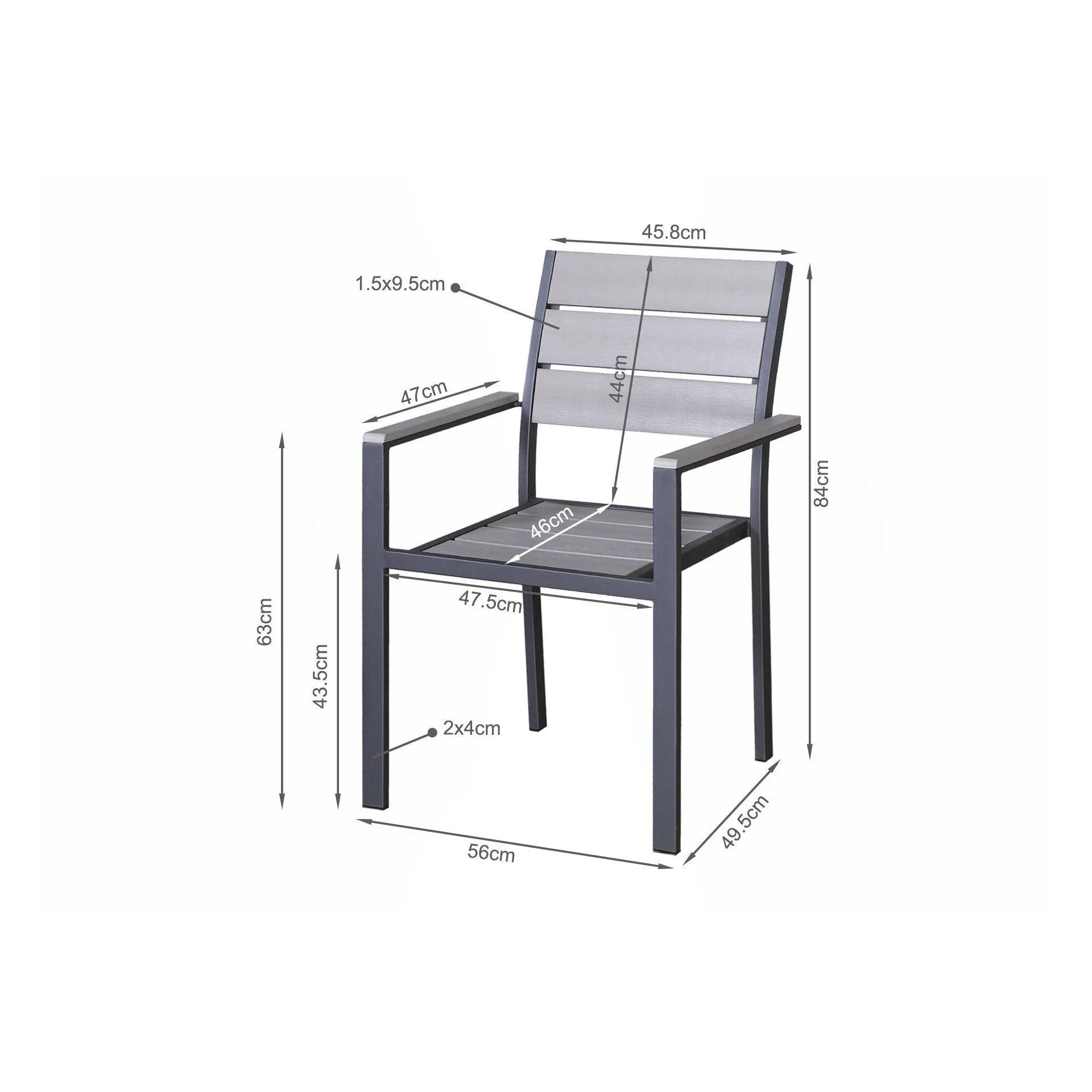Malakula 5 Piece Outdoor Dining Set - Grey - Image 11