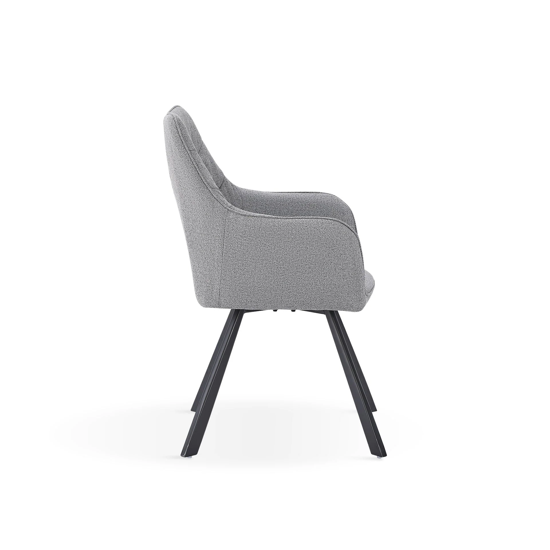 Malaya Swivel Dining Chair - Set of 2 - Bluish Grey + Black - Image 6