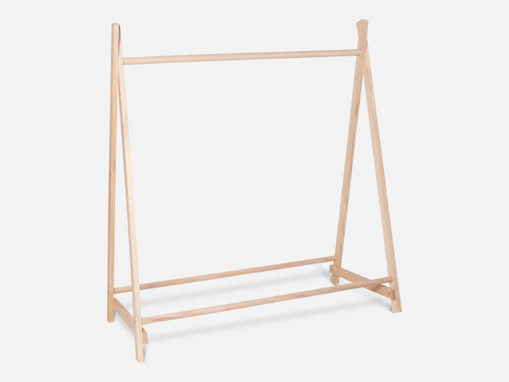 MALOMBE Wooden Clothes Rack Hanger - Oak - Image 2