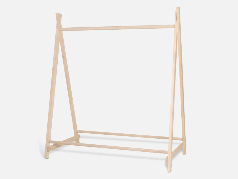 MALOMBE Wooden Clothes Rack Hanger - Oak - Image 4