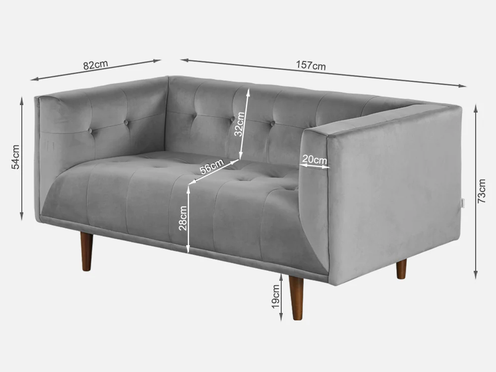 MANAROLA 2 Seater Sofa - GREY - Image 8