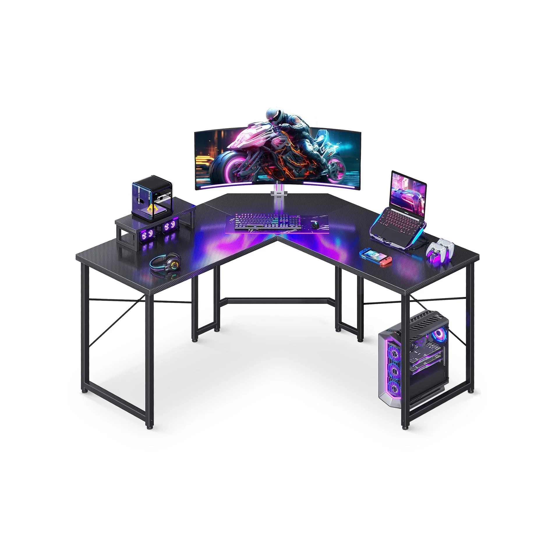 Marcus Gaming Corner Desk - Carbon Black - Image 3