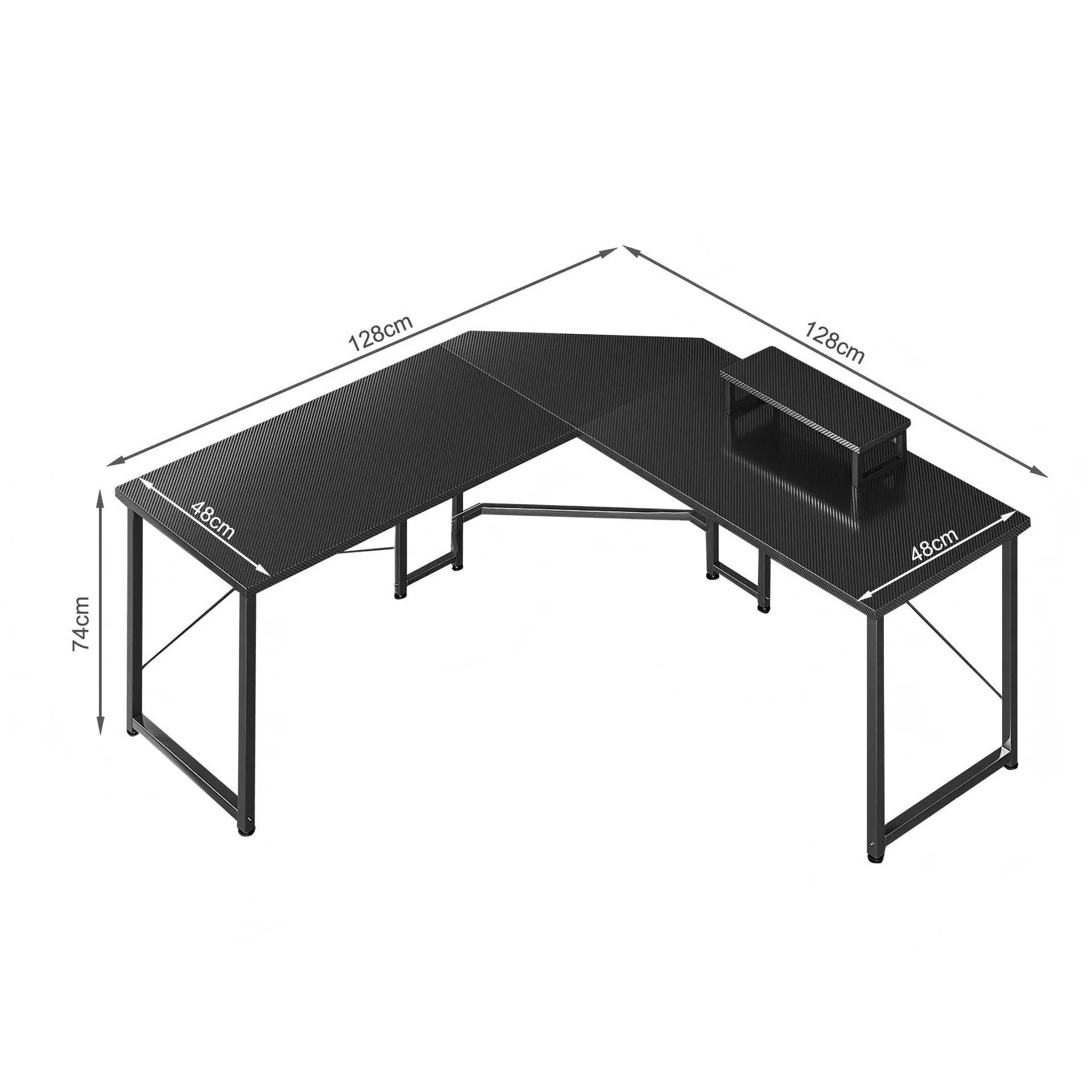 Marcus Gaming Corner Desk - Carbon Black - Image 6
