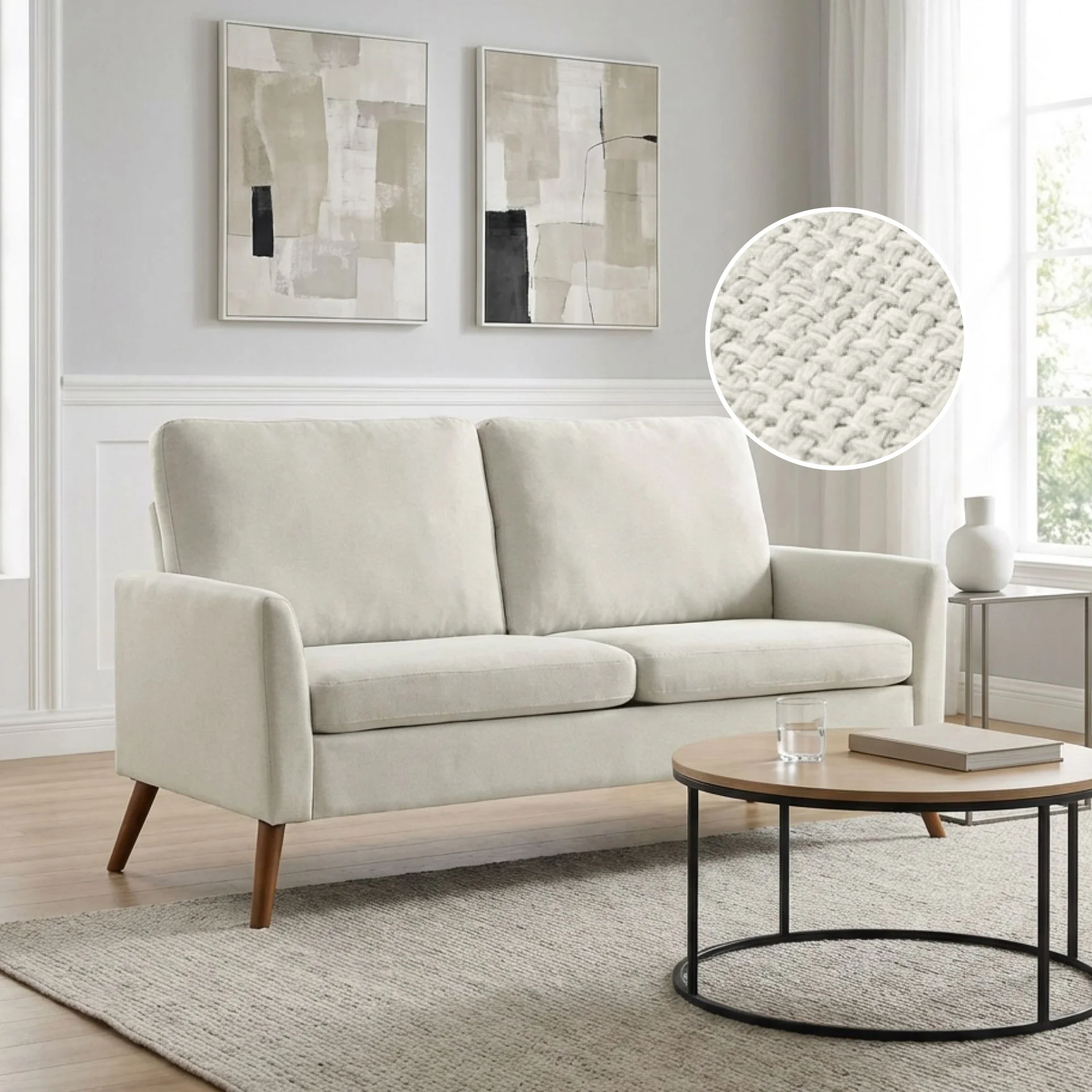 Marine 3 Seater Sofa - Beige - Image 2