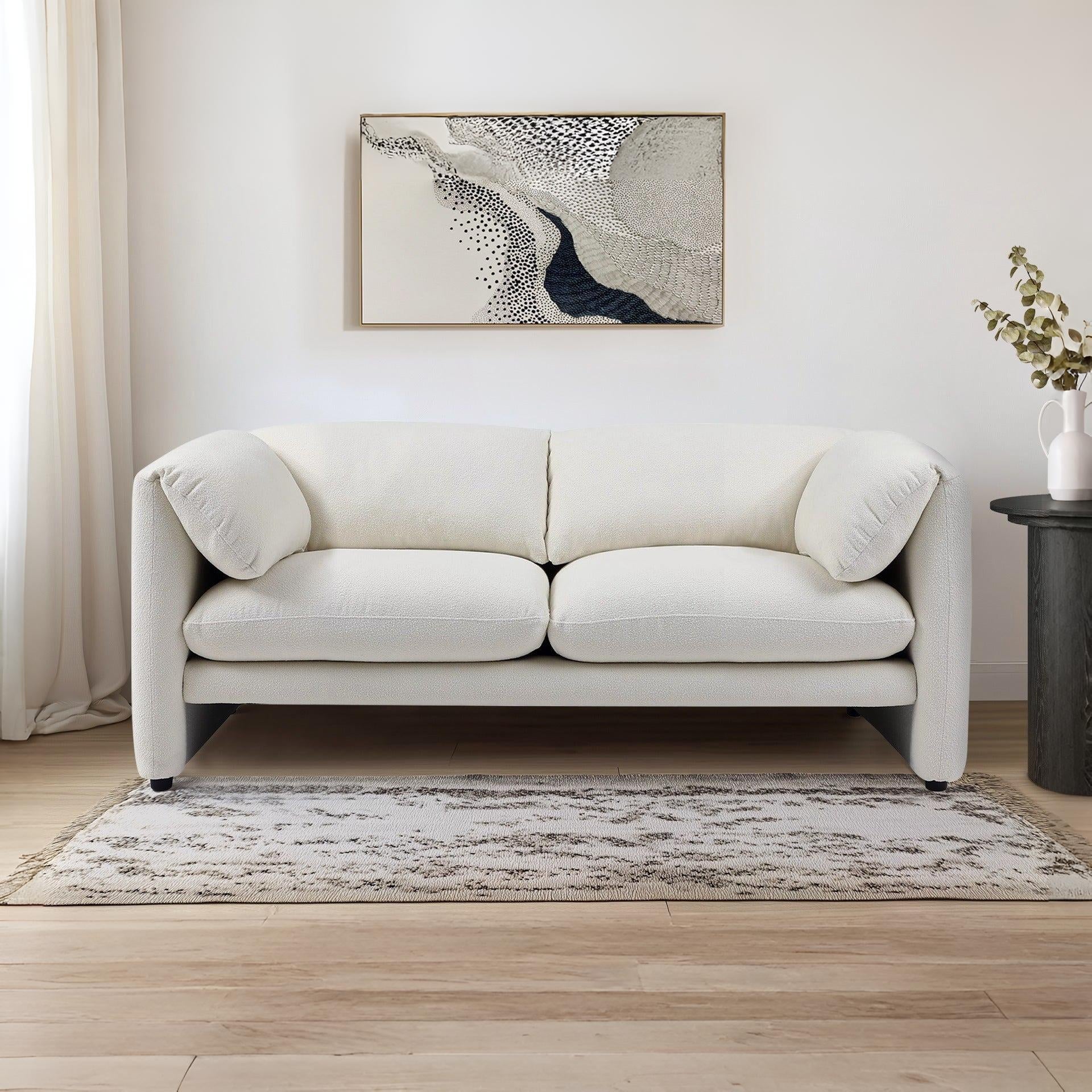 Marion Boucle 2 Seater Sofa - Cream - Image 6