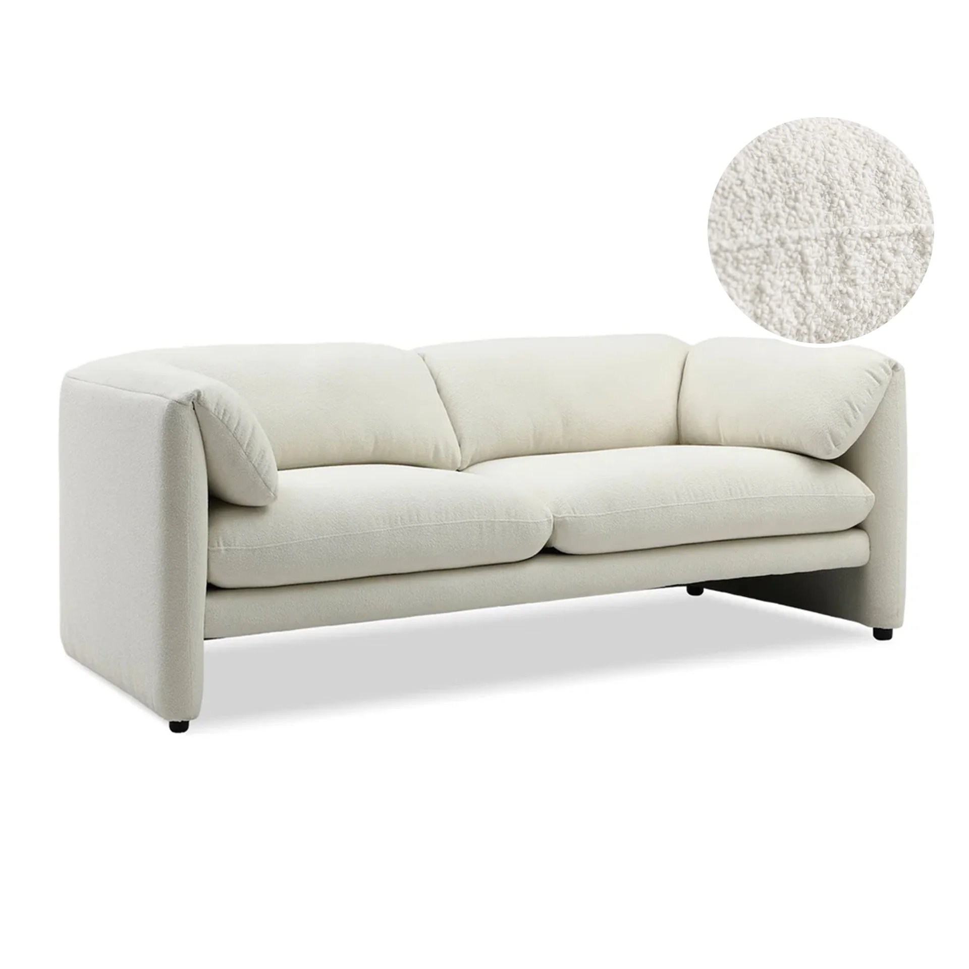 Marion Boucle 2 Seater Sofa - Cream - Image 7