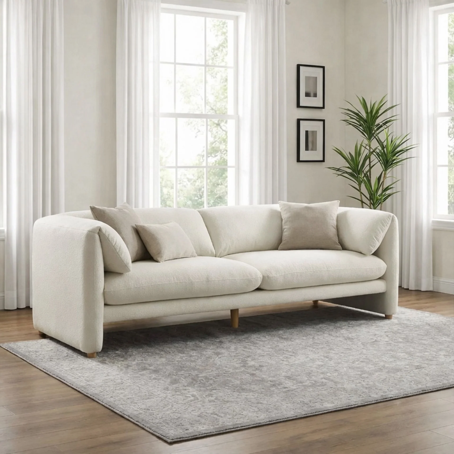Marion Boucle 3 Seater Sofa - Cream