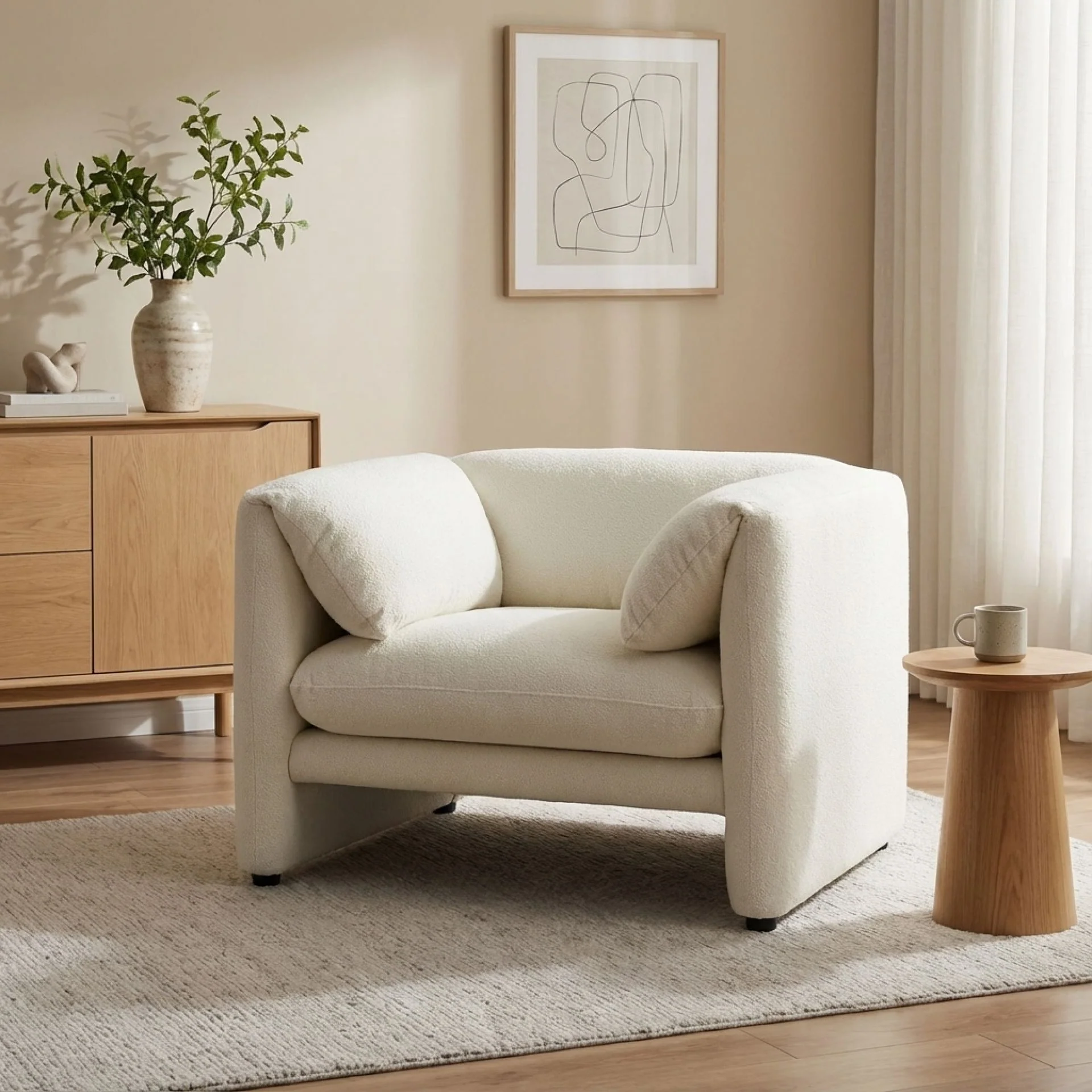 Marion Boucle Occasional Chair - Cream - Image 5