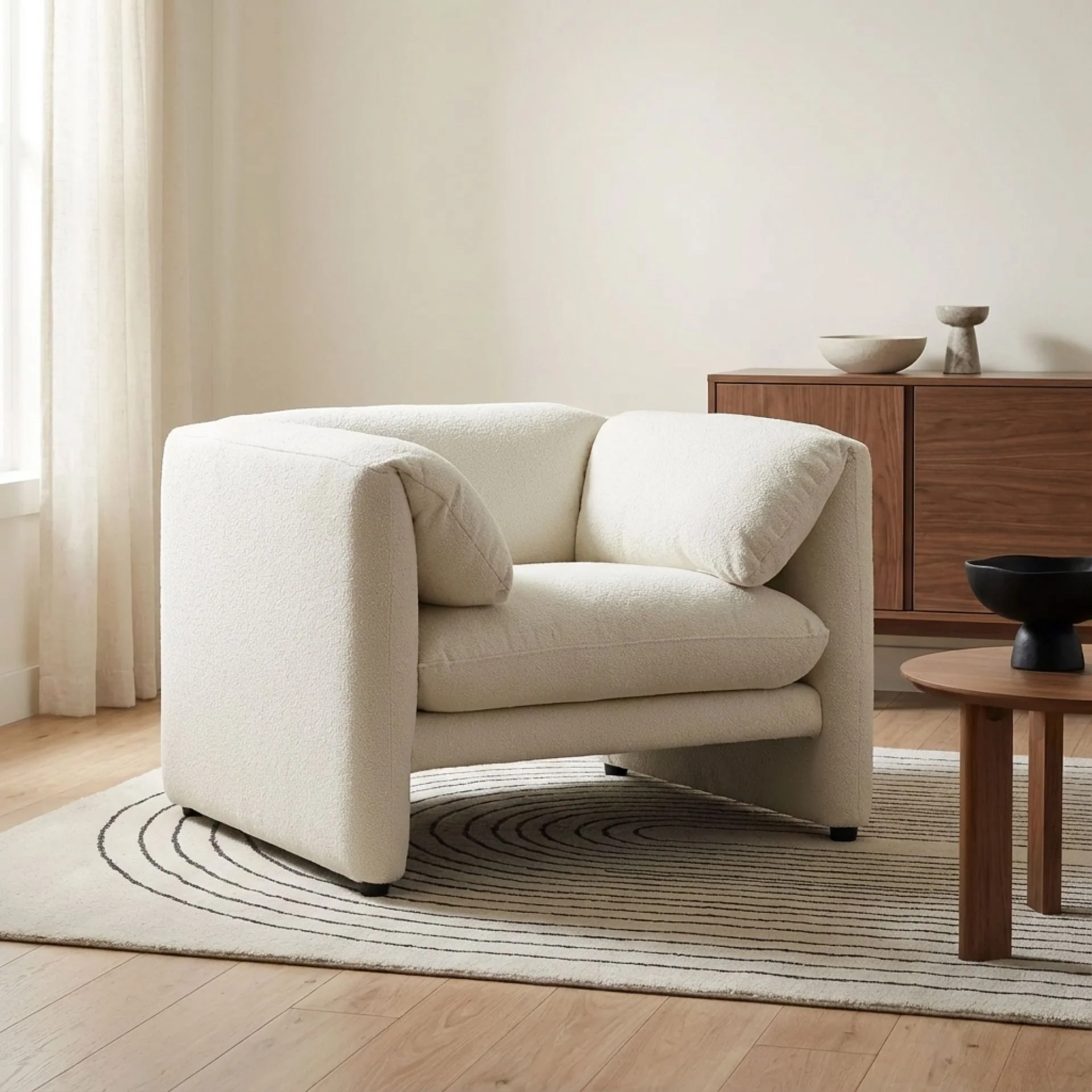 Marion Boucle Occasional Chair - Cream - Image 6