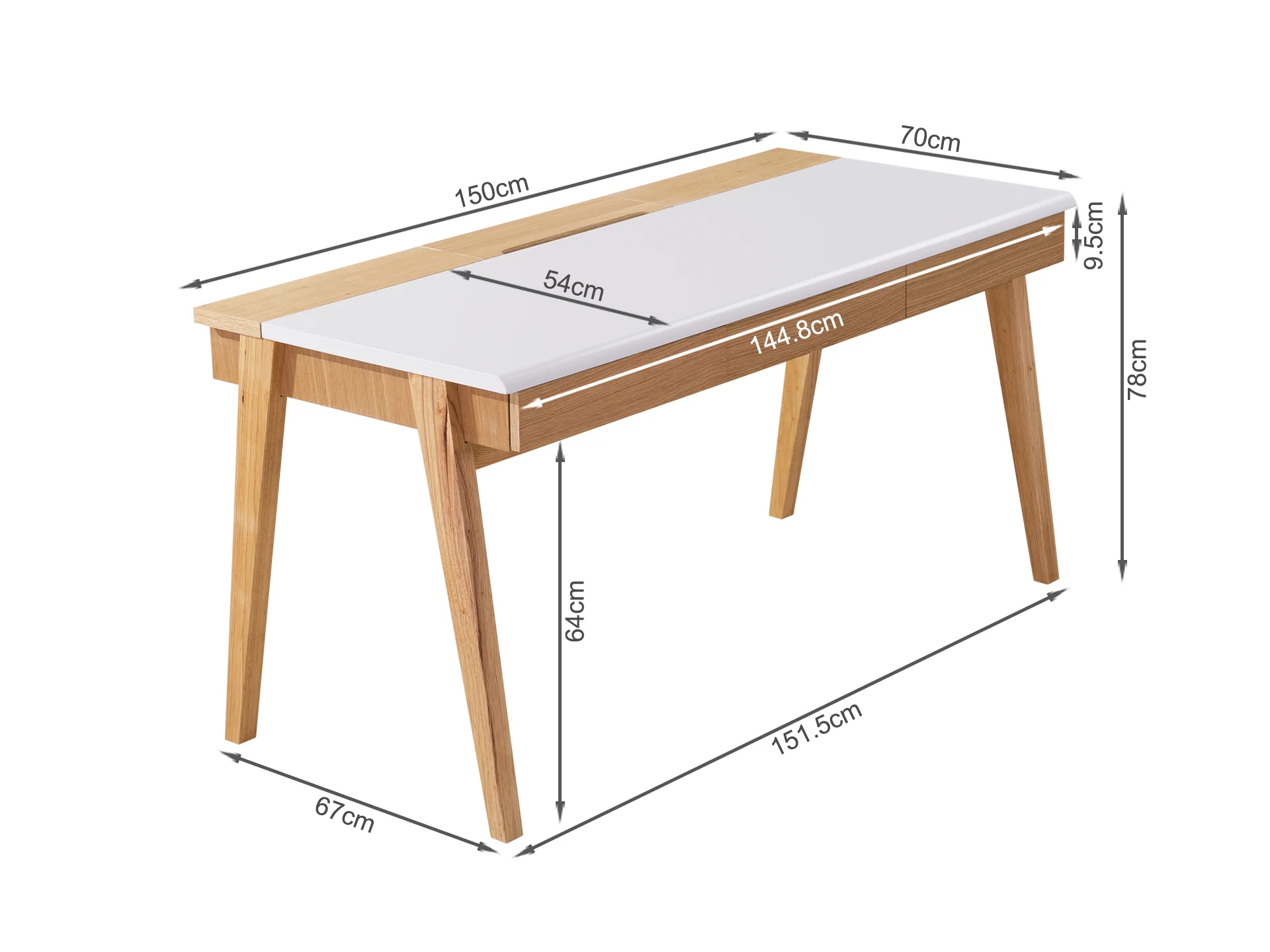 MARLEY 150CM Computer Desk - Oak - Image 10