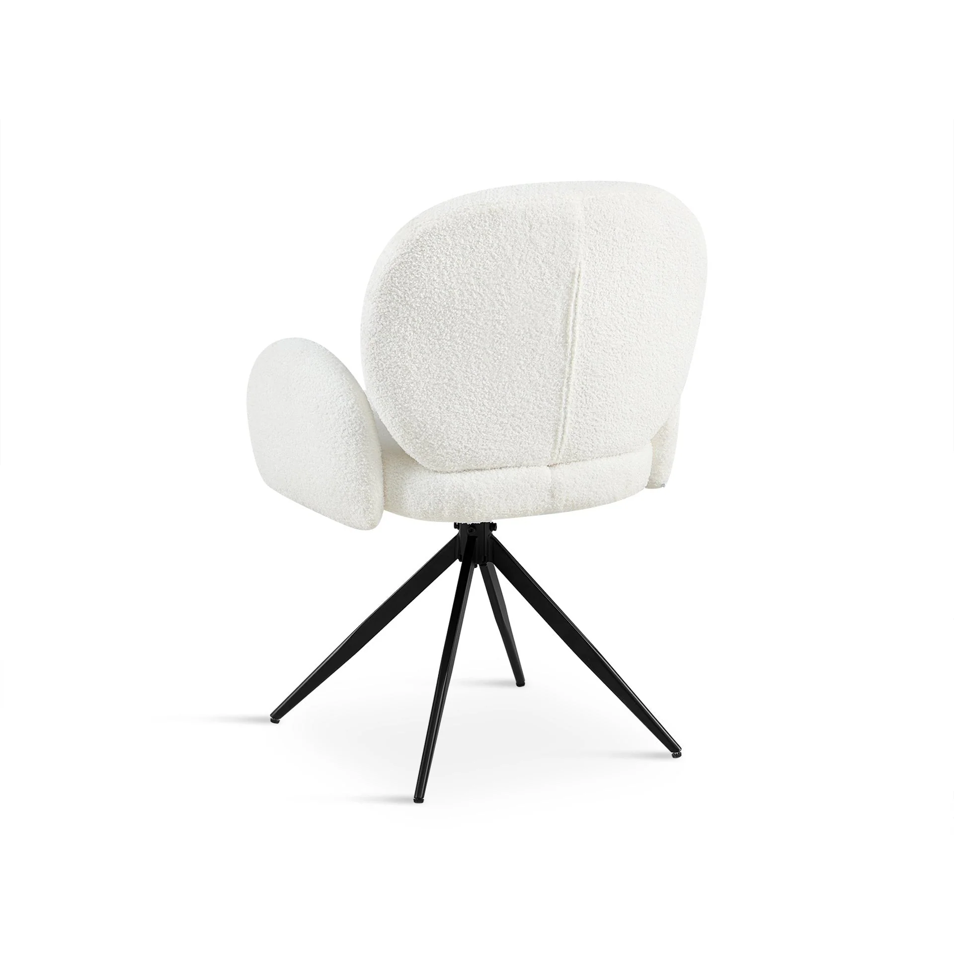 Marlowe Swivel Boucle Dining Chair - Set of 2 - White - Image 9
