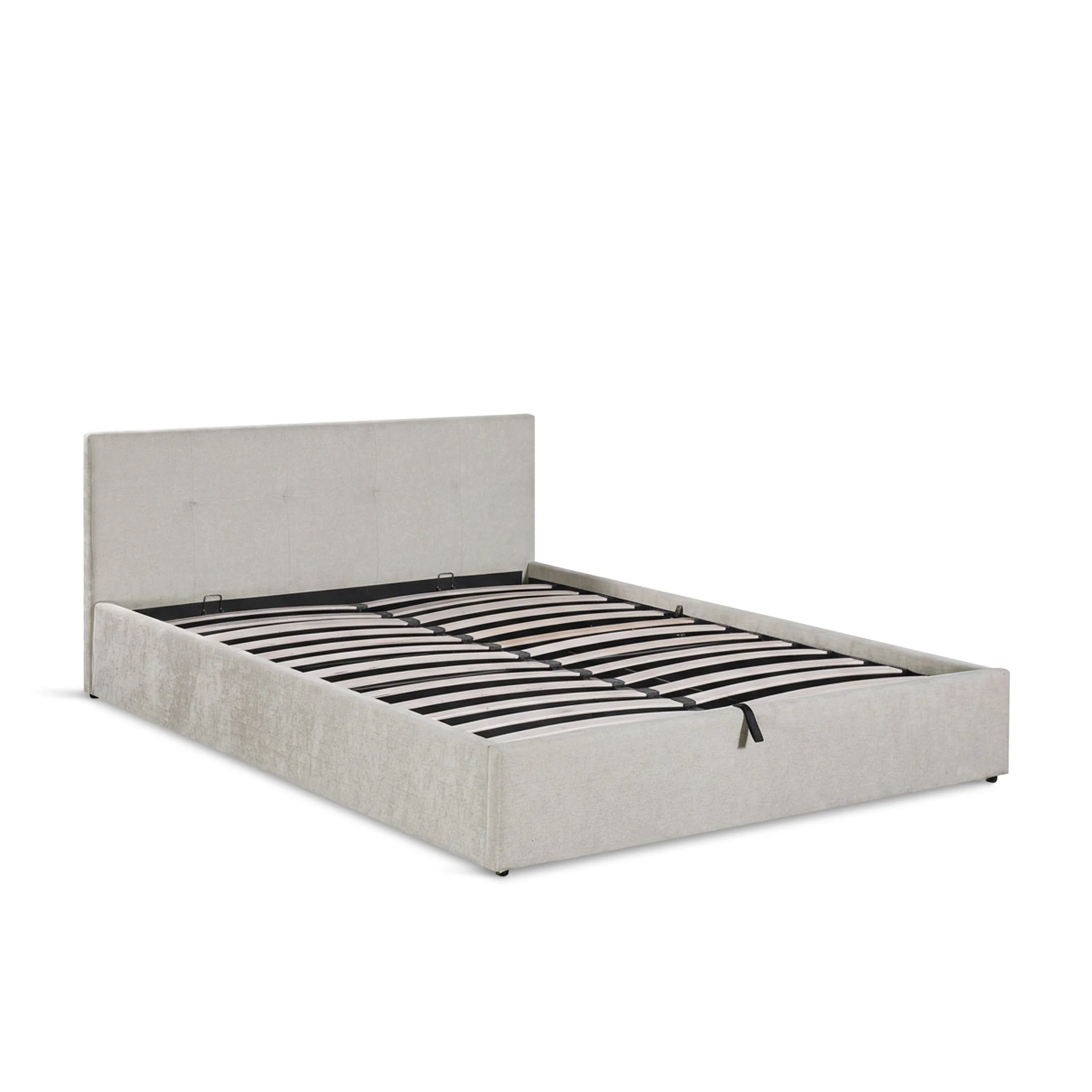 Maro Queen Gas Lift Bed Frame - Linen Beige - Image 5