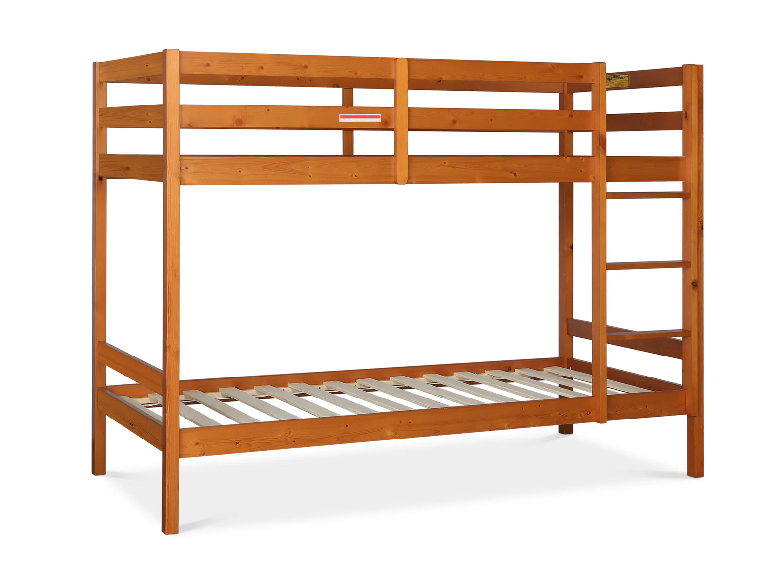 Maroon Single Wooden Bunk Bed Frame - Oak - Image 3