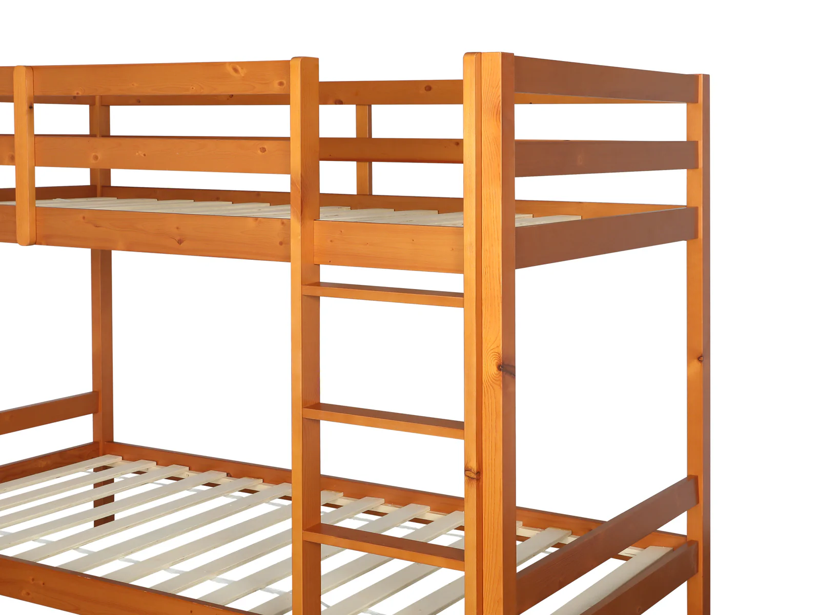 Maroon Single Wooden Bunk Bed Frame - Oak - Image 5