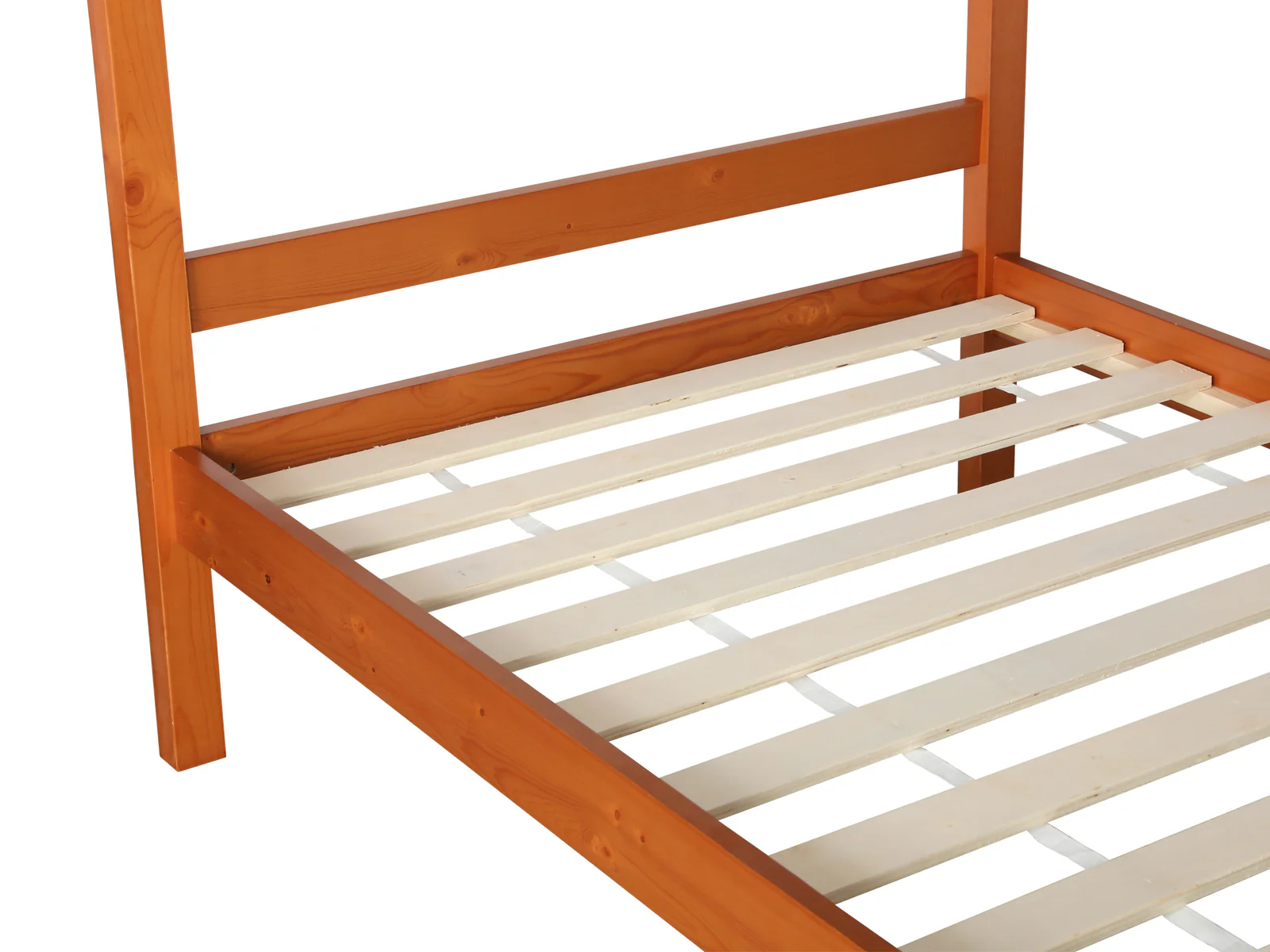 Maroon Single Wooden Bunk Bed Frame - Oak - Image 6