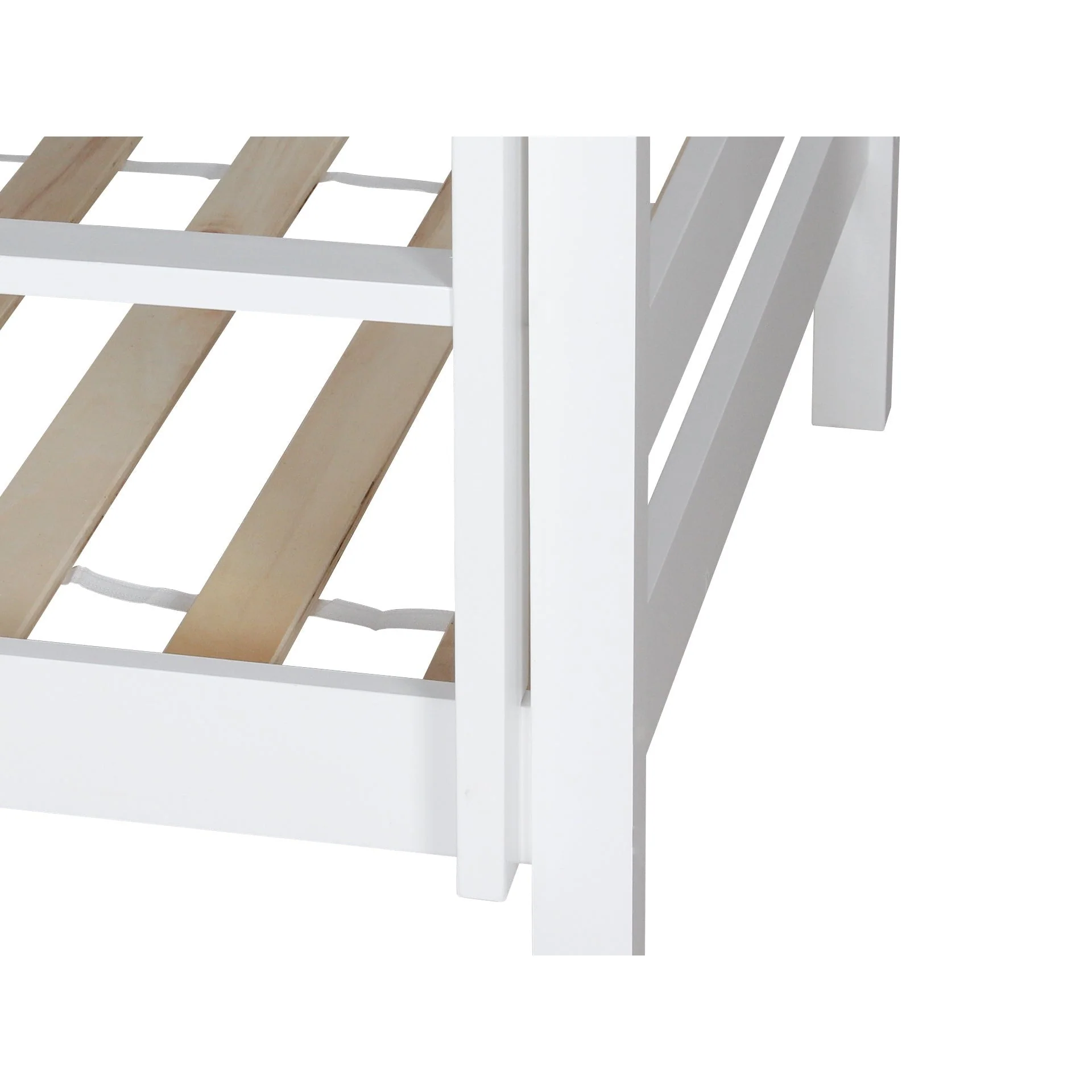 Maroon Single Wooden Bunk Bed Frame - White - Image 6