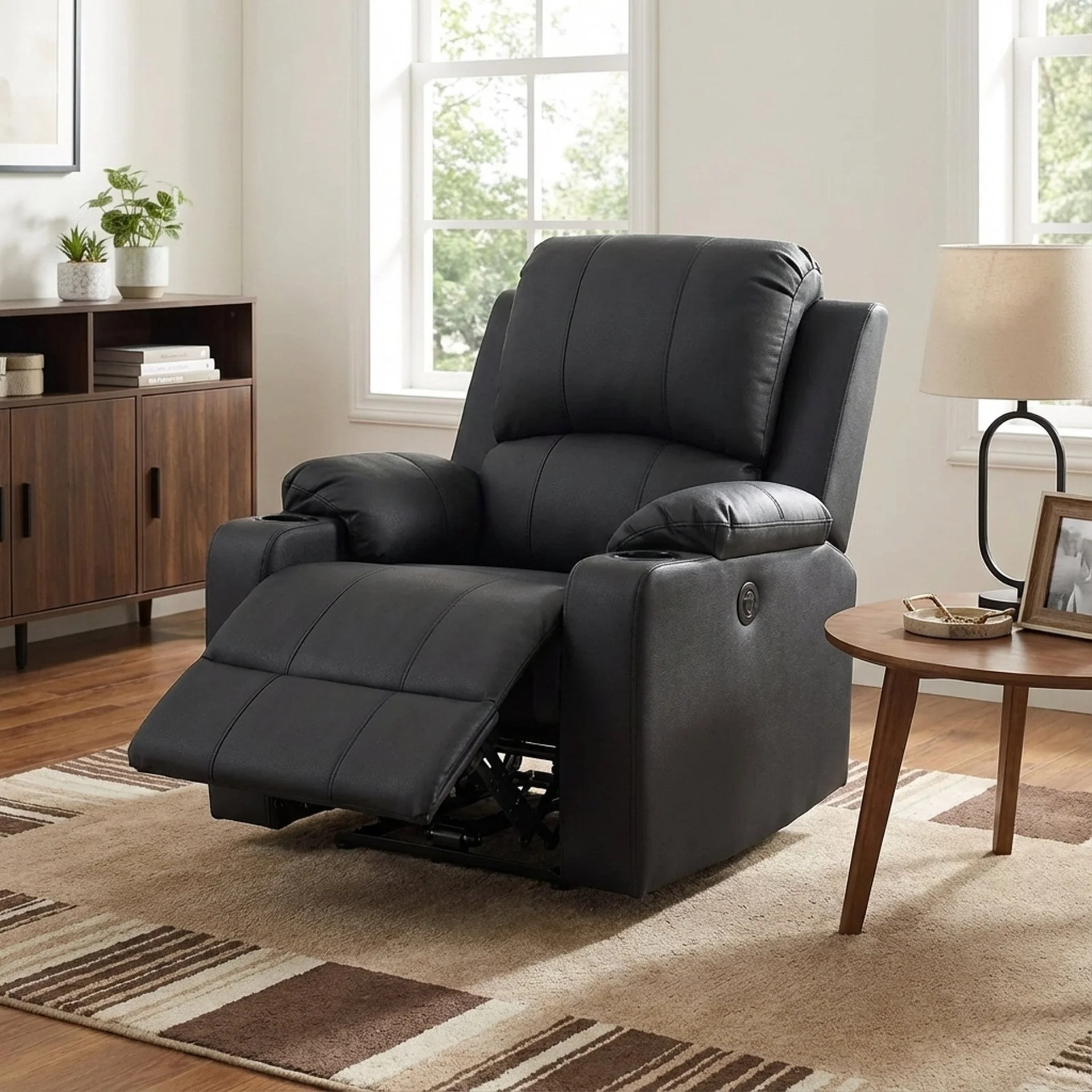 Marton Electric Recliner Chair - Black - Image 4