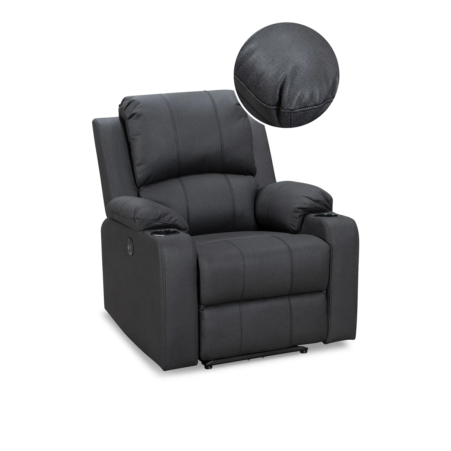 Marton Electric Recliner Chair - Black - Image 6