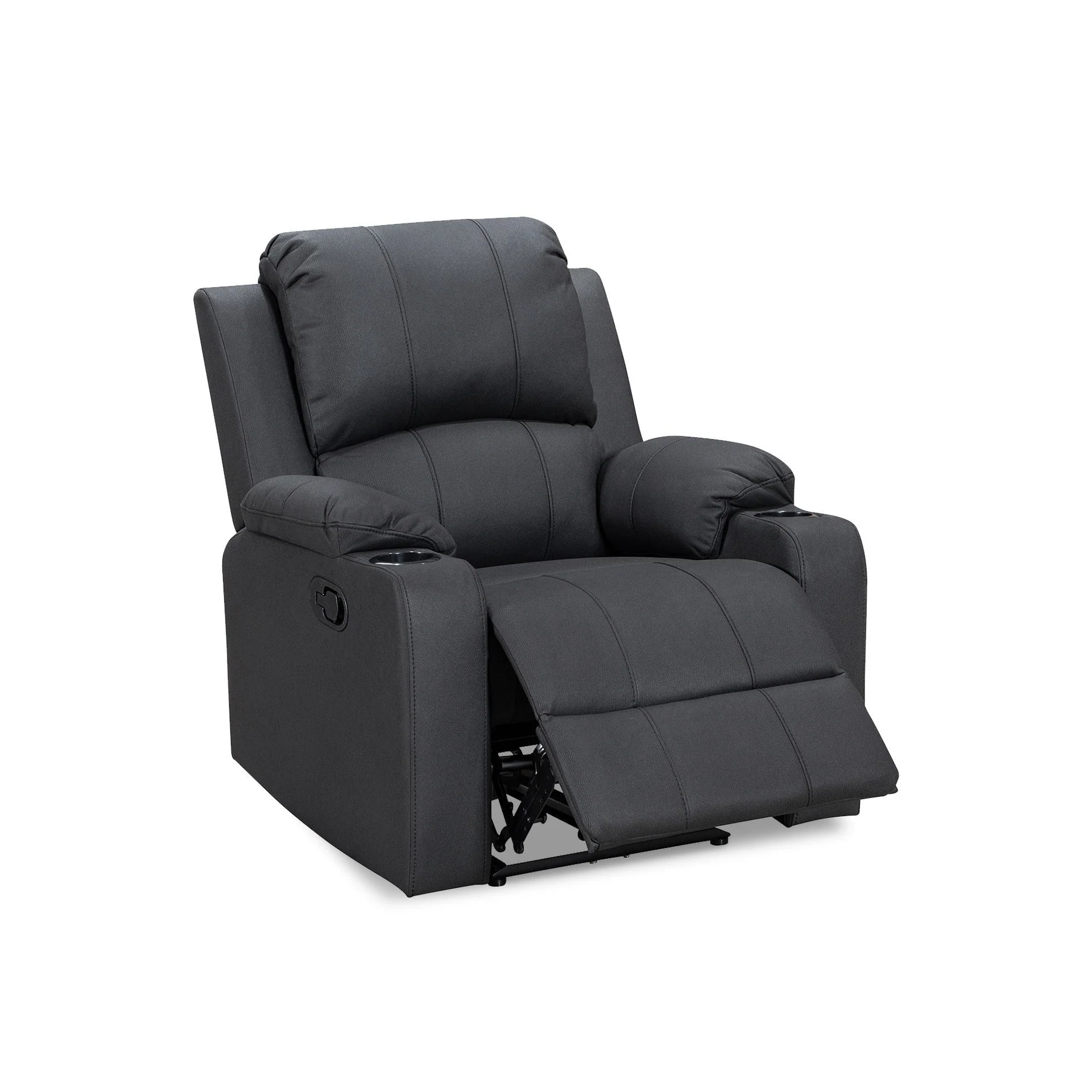 Marton Manual Recliner Chair - Black - Image 10