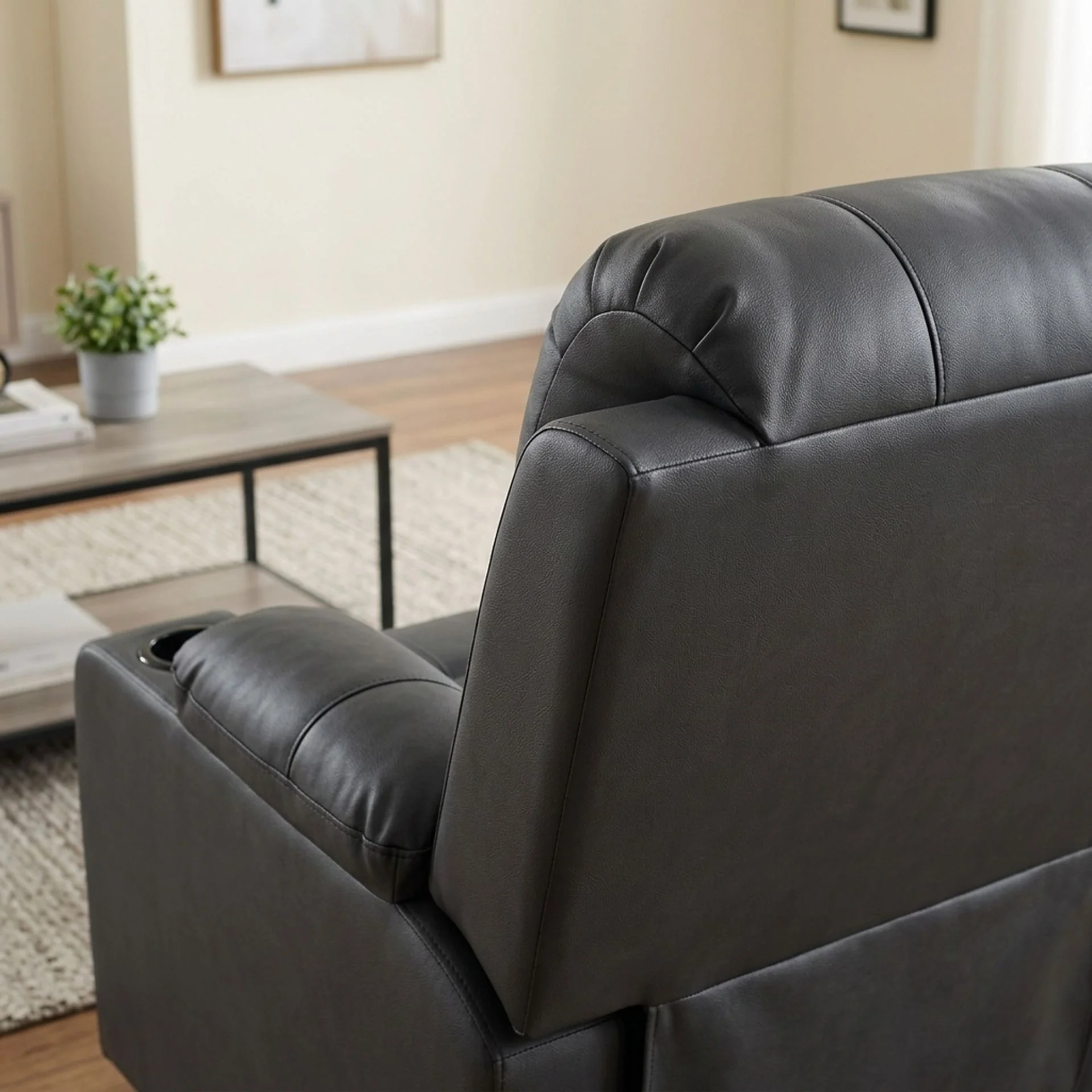Marton Manual Recliner Chair - Black - Image 6