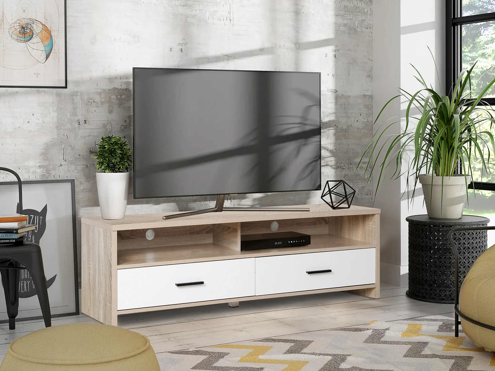 MATHER 1.5M Entertainment Unit - Oak - Image 2