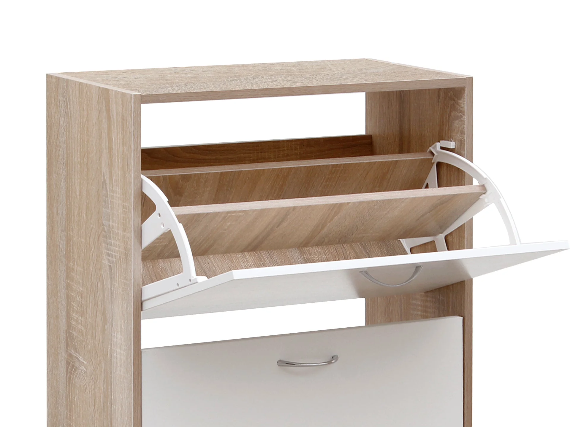 Matilda 2 Drawer Shoe Cabinet Storage Rack - Oak - Image 7