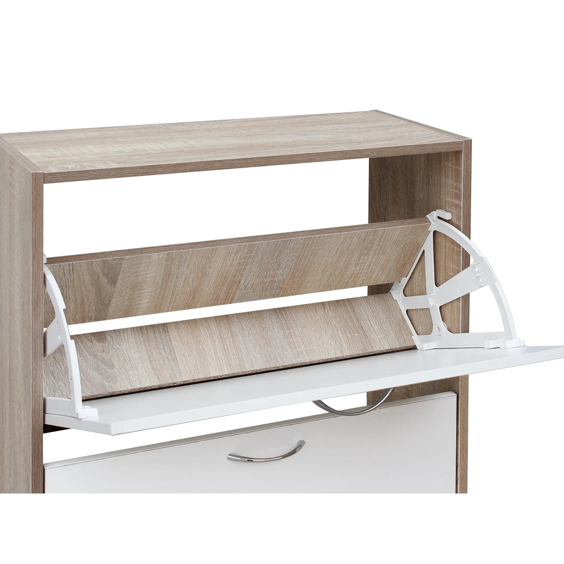 Matilda 3 Drawer Shoe Cabinet Storage Rack - Oak - Image 11