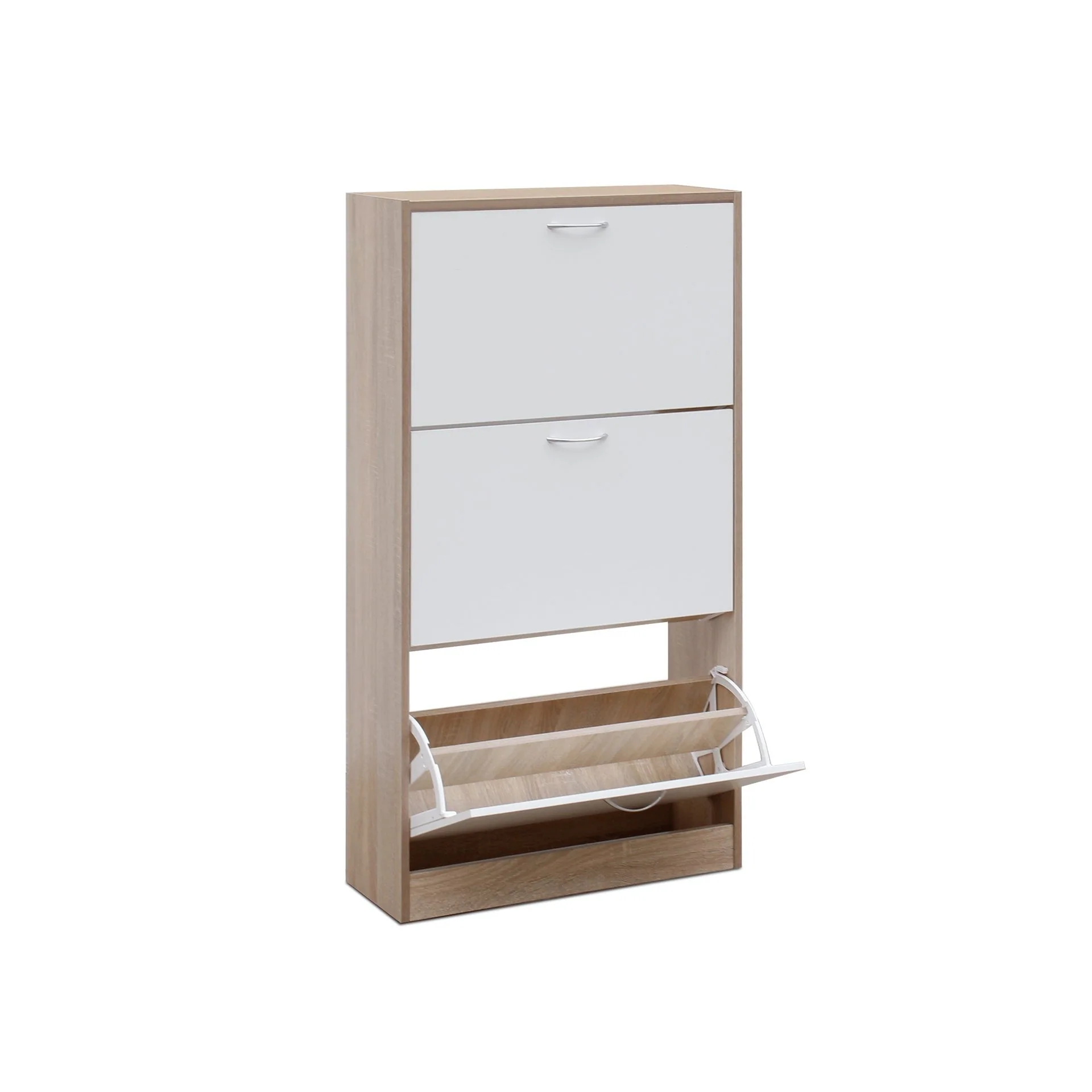 Matilda 3 Drawer Shoe Cabinet Storage Rack - Oak - Image 8