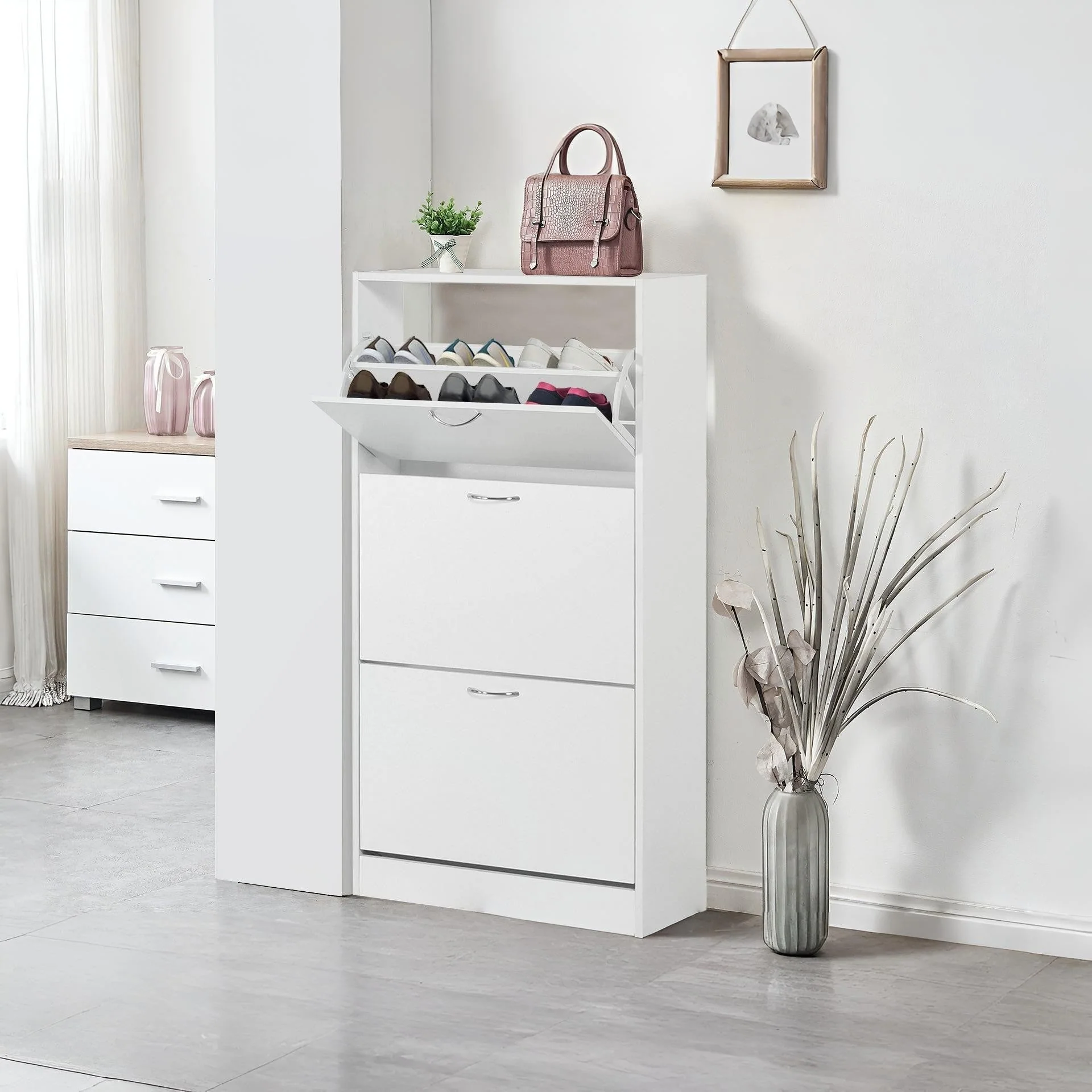 Matilda 3 Drawer Shoe Cabinet Storage Rack - White