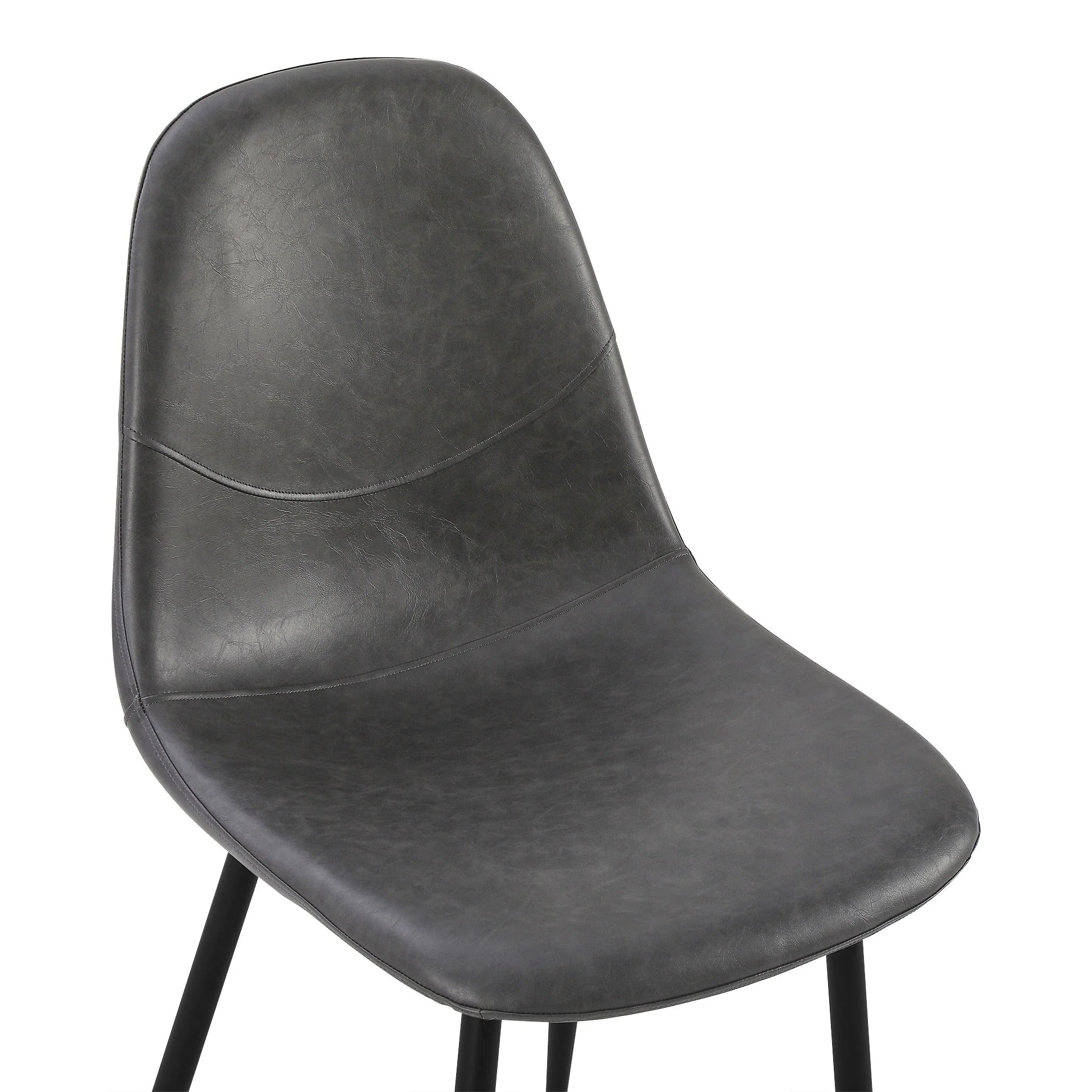 Matthew PU Leather Dining Chair - Set of 4 - Grey - Image 15